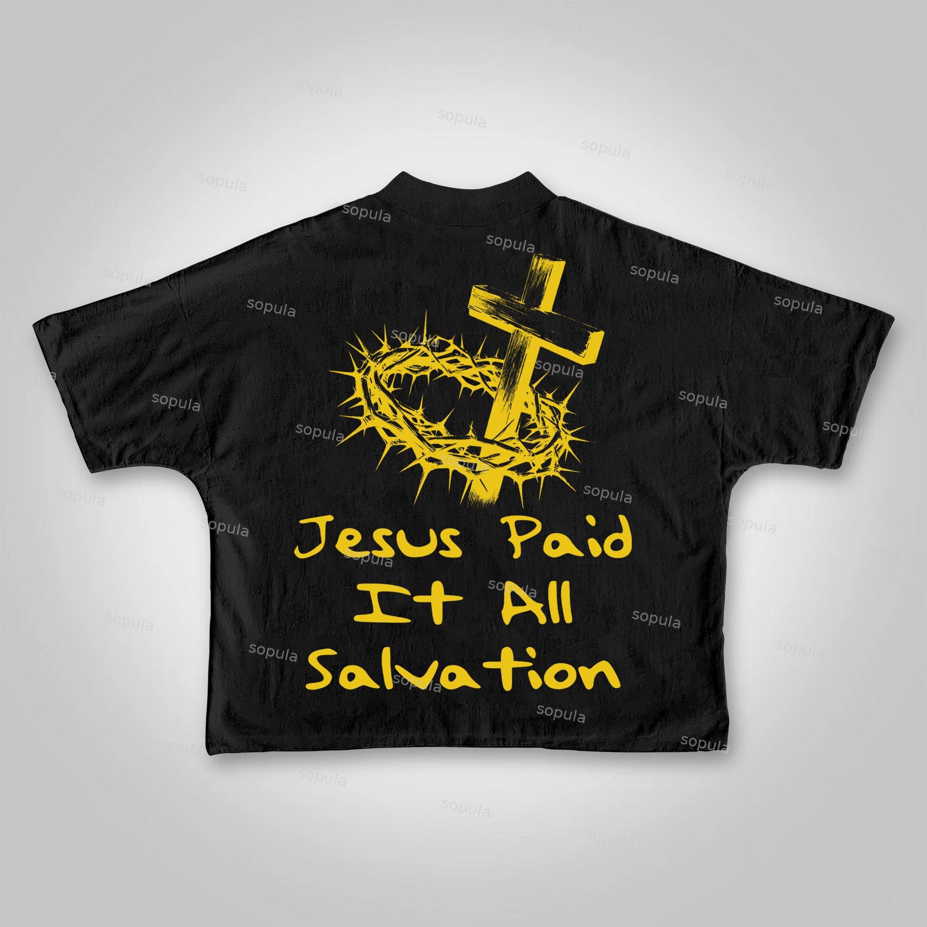 Sopula Jesus Paid It All Salvation Cropped T-shirts Product Image