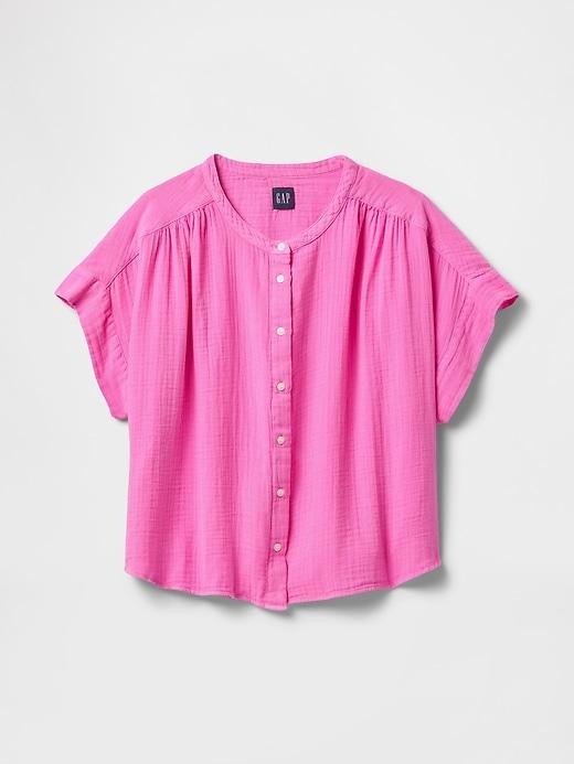Crinkle Gauze Dolman Shirt Product Image