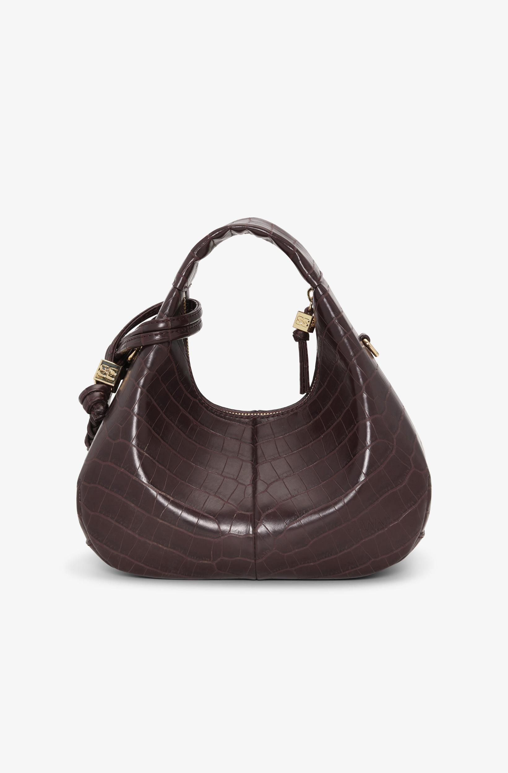 Brown Croco Mini Hobo Bag Product Image