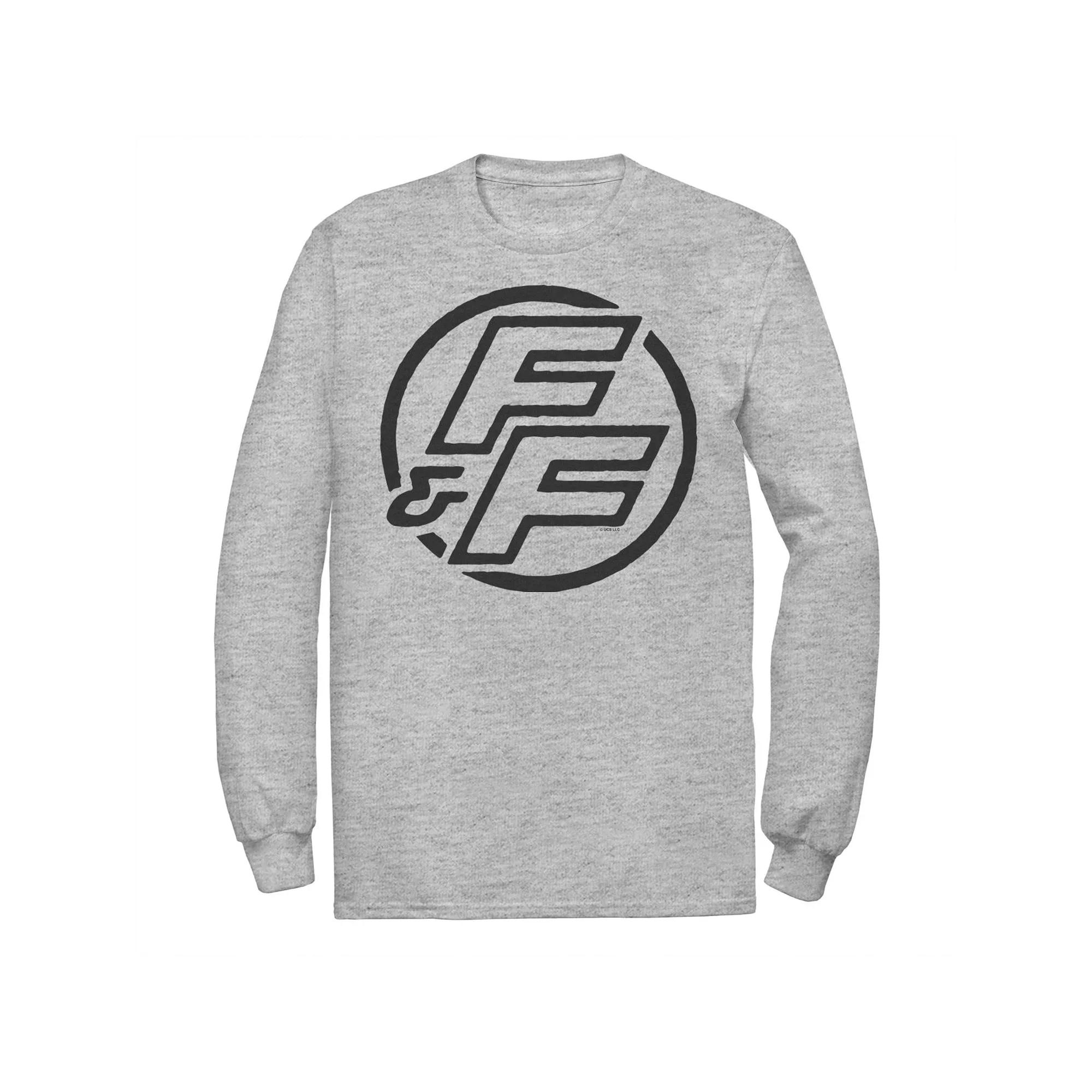 Men's Fast & Furious Bold Line Hollow Logo Long Sleeve Graphic Tee, Size: XXL, Athletic Grey Product Image