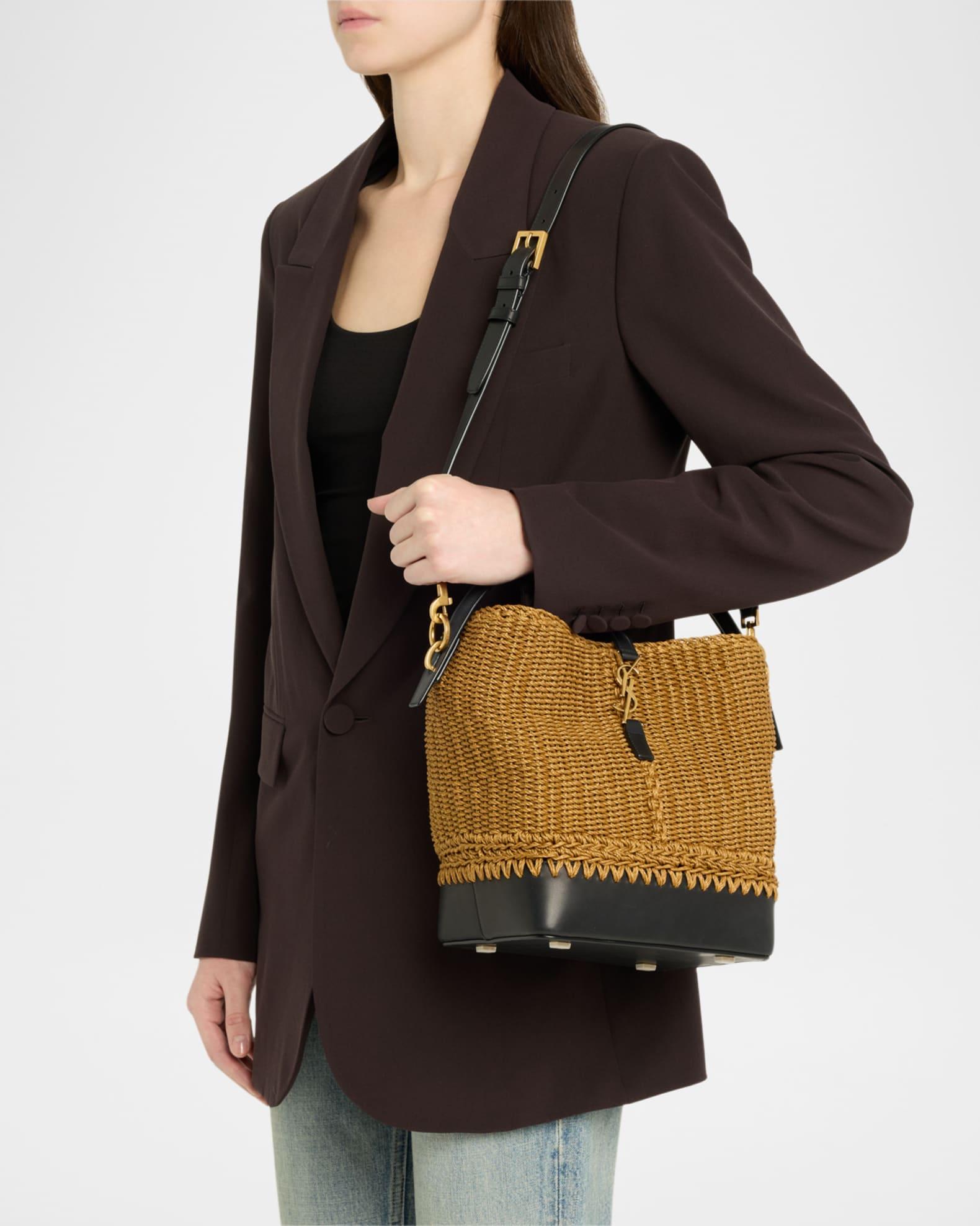 Le 37 YSL Bucket Bag in Raffia and Leather Product Image