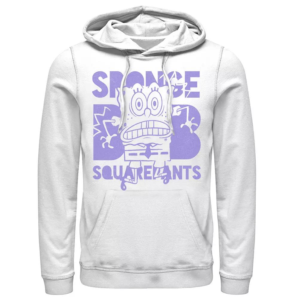 Men's SpongeBob SquarePants Scared Face Hoodie, Size: Large, White Product Image