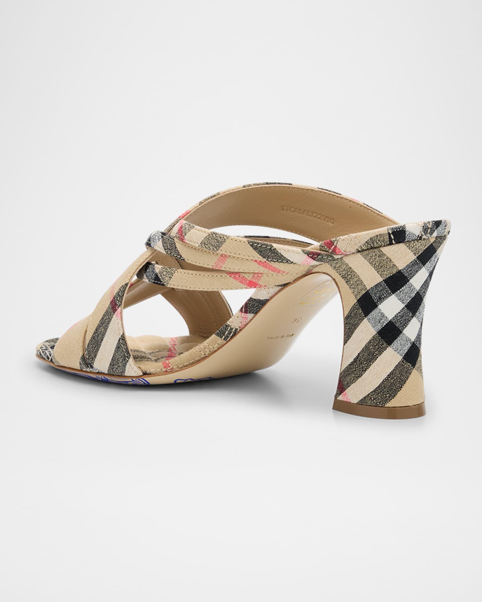 Sloanne Woven Linen Block-Heel Sandals Product Image