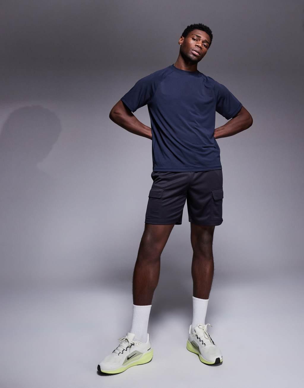 4505 Icon performance jersey oversized boxy training T-shirt in midnight navy Product Image