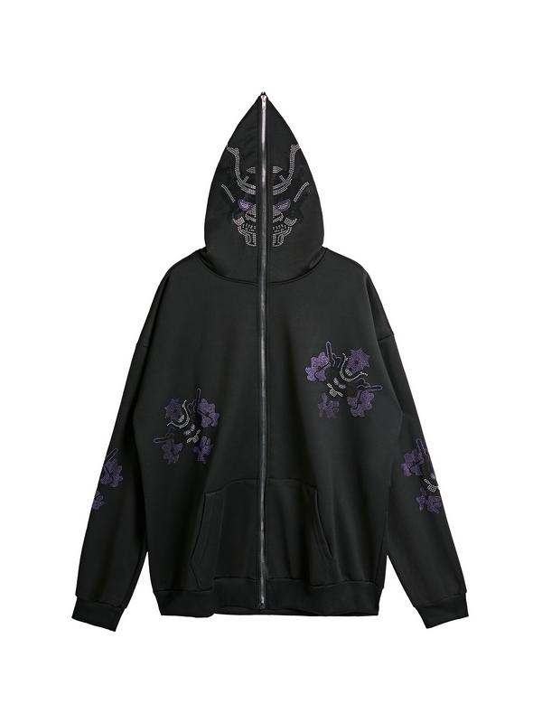 Men's Rhinestone Print Oversized Hoodie Product Image