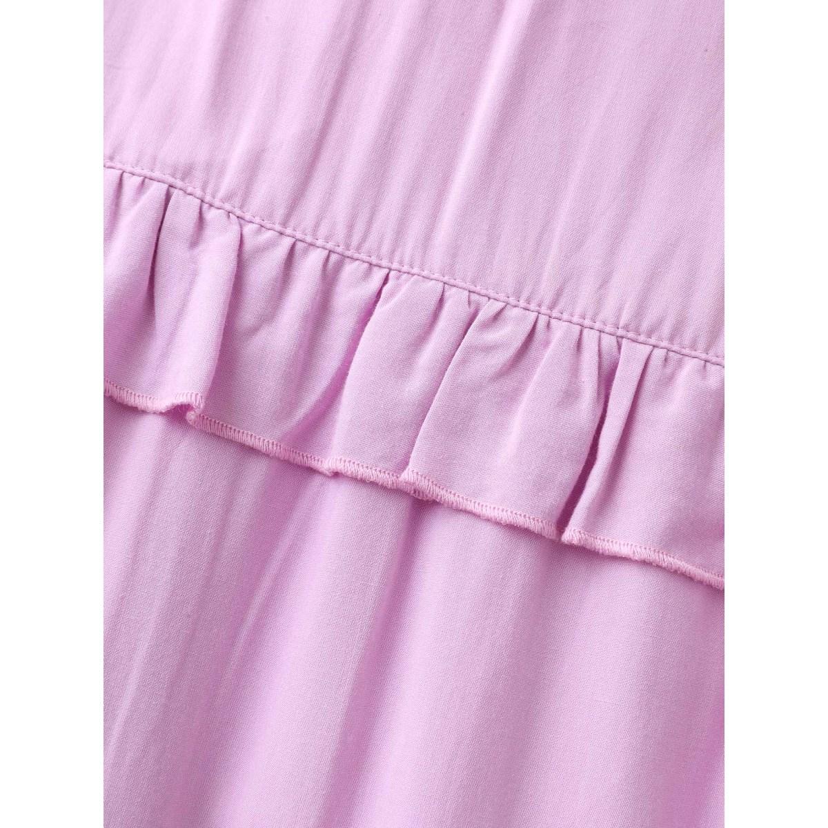 Plus Size Halter Neck Tiered Ruffles Pocket Midi Dress Lilac Women Halter neck Sleeveless Curvy BloomChic 28/5X Product Image