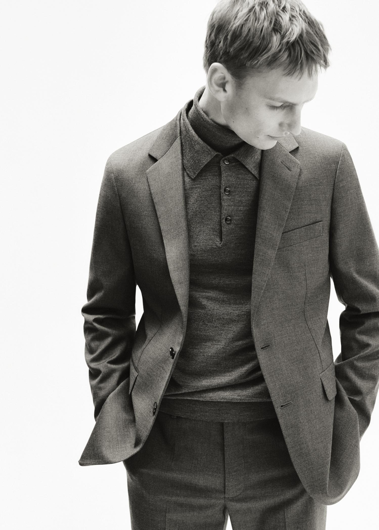 Milan slim-fit suit blazer - Men | MANGO USA Product Image