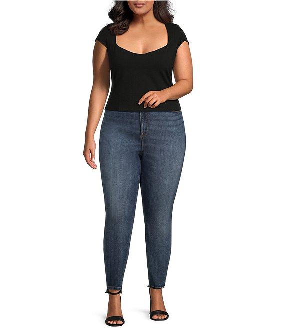 Good American Plus Size Soft Tech Good Waist High Rise Skinny Cropped Jeans Product Image