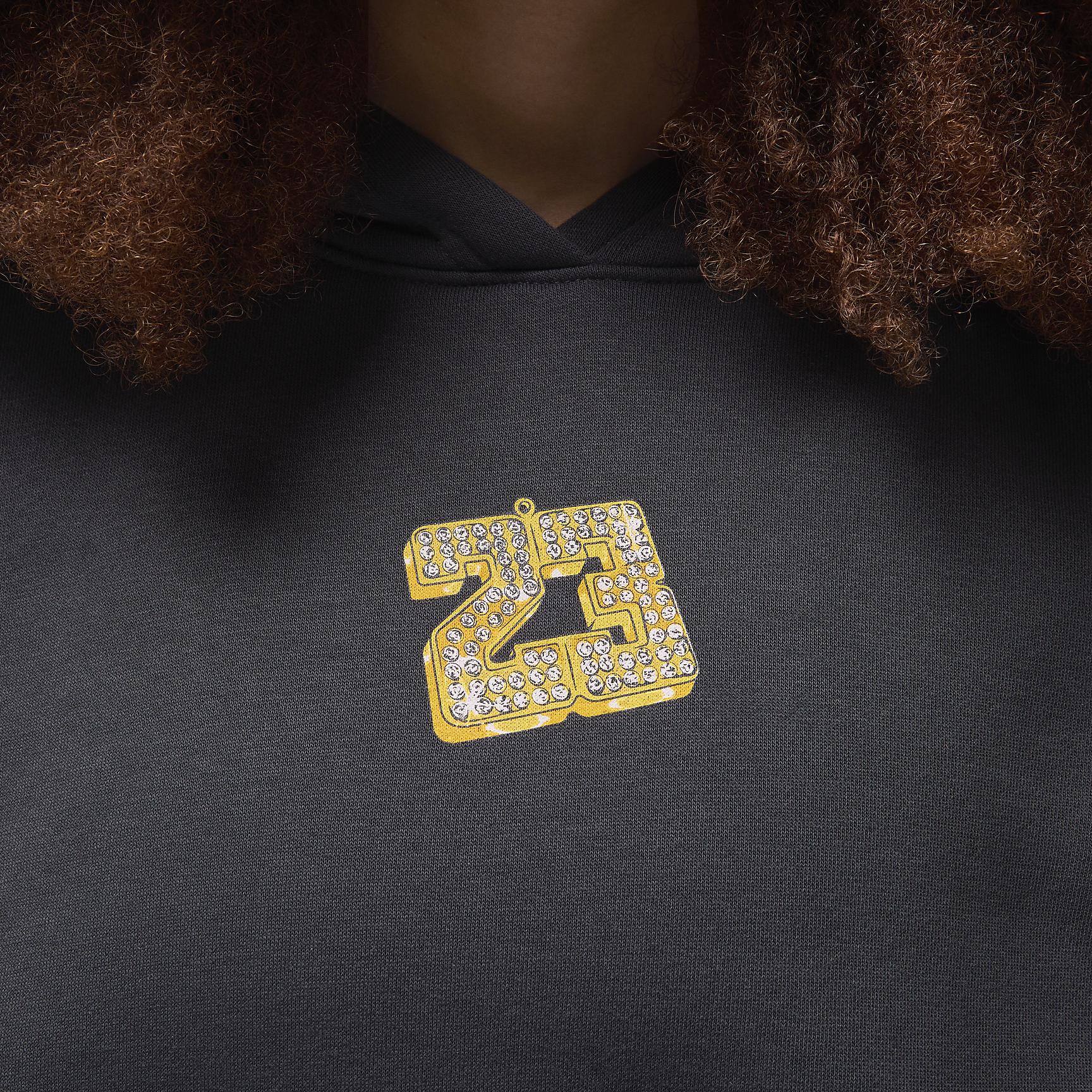 Jordan Womens Jordan Brooklyn Fleece Pullover 24 Gel - Womens Off Noir/Gym Red Product Image