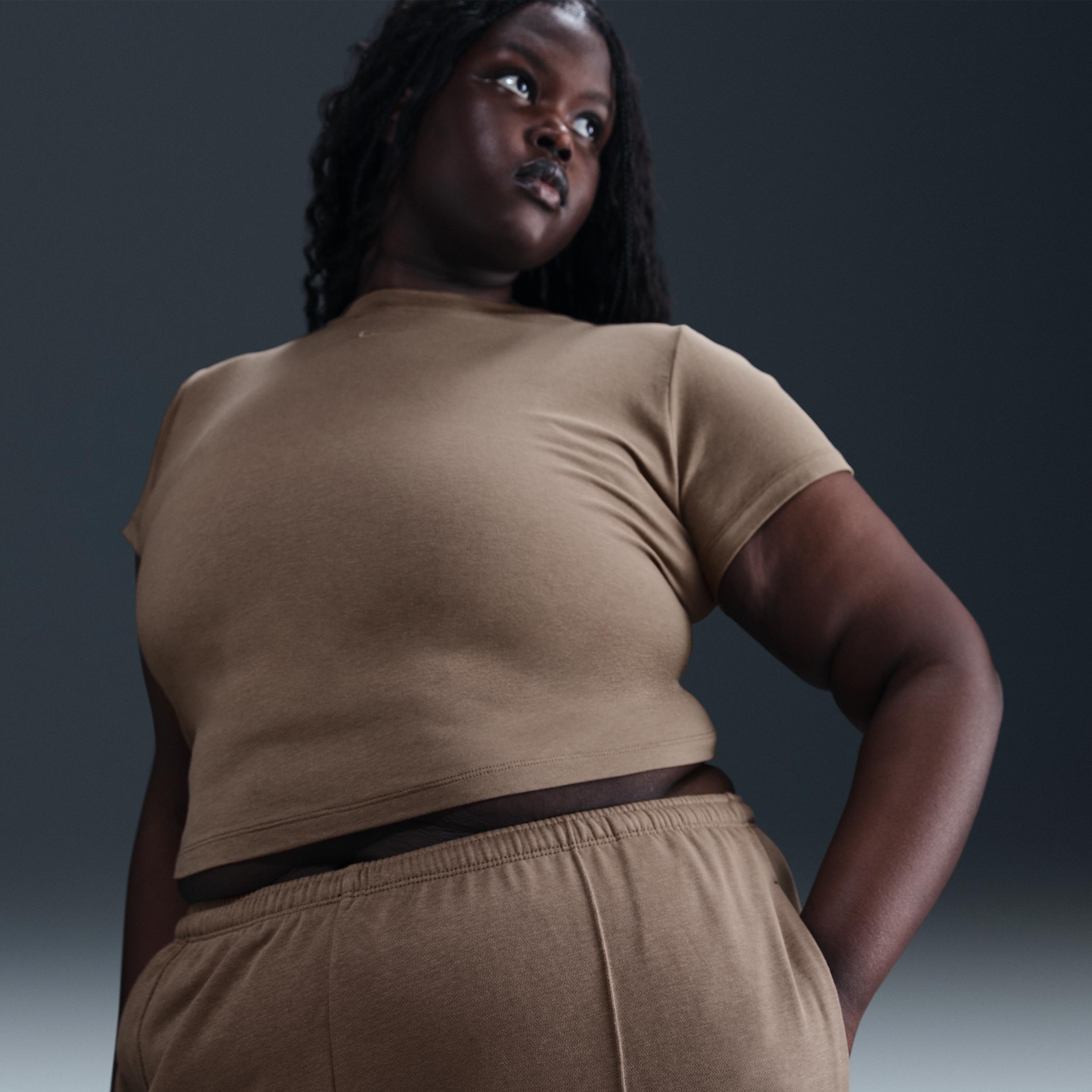 Womens Nike Sportswear Chill Terry Mid-Rise French Terry Open-Hem Sweatpants (Plus Size) | HF6460-233 Product Image