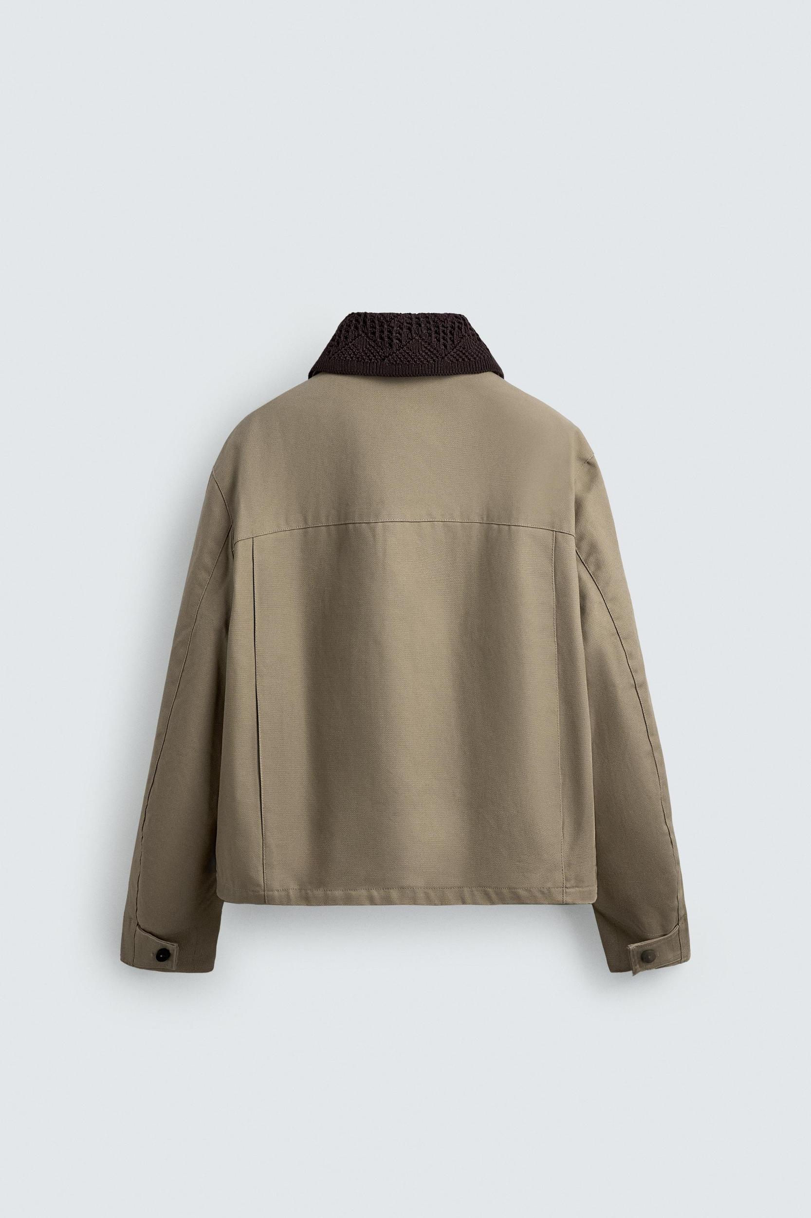 CONTRAST CROCHET COLLAR JACKET Product Image