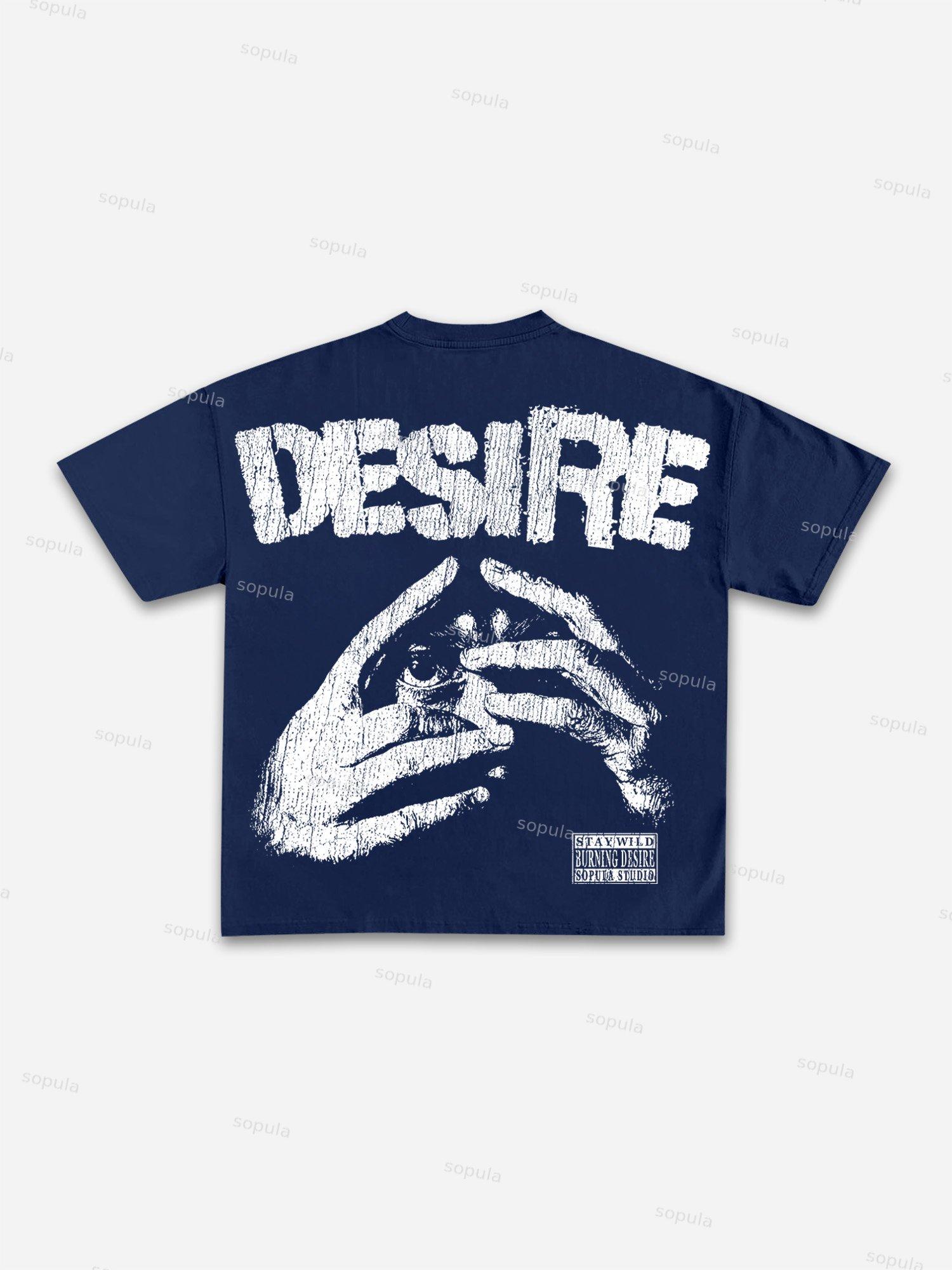 Sopula Desire Abstract Portrait Print Cotton T-shirt Product Image