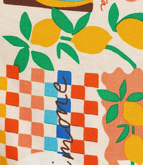 Sugarlips Coordinating Postcard Print Linen Blend Square Neck Sleeveless Top Product Image