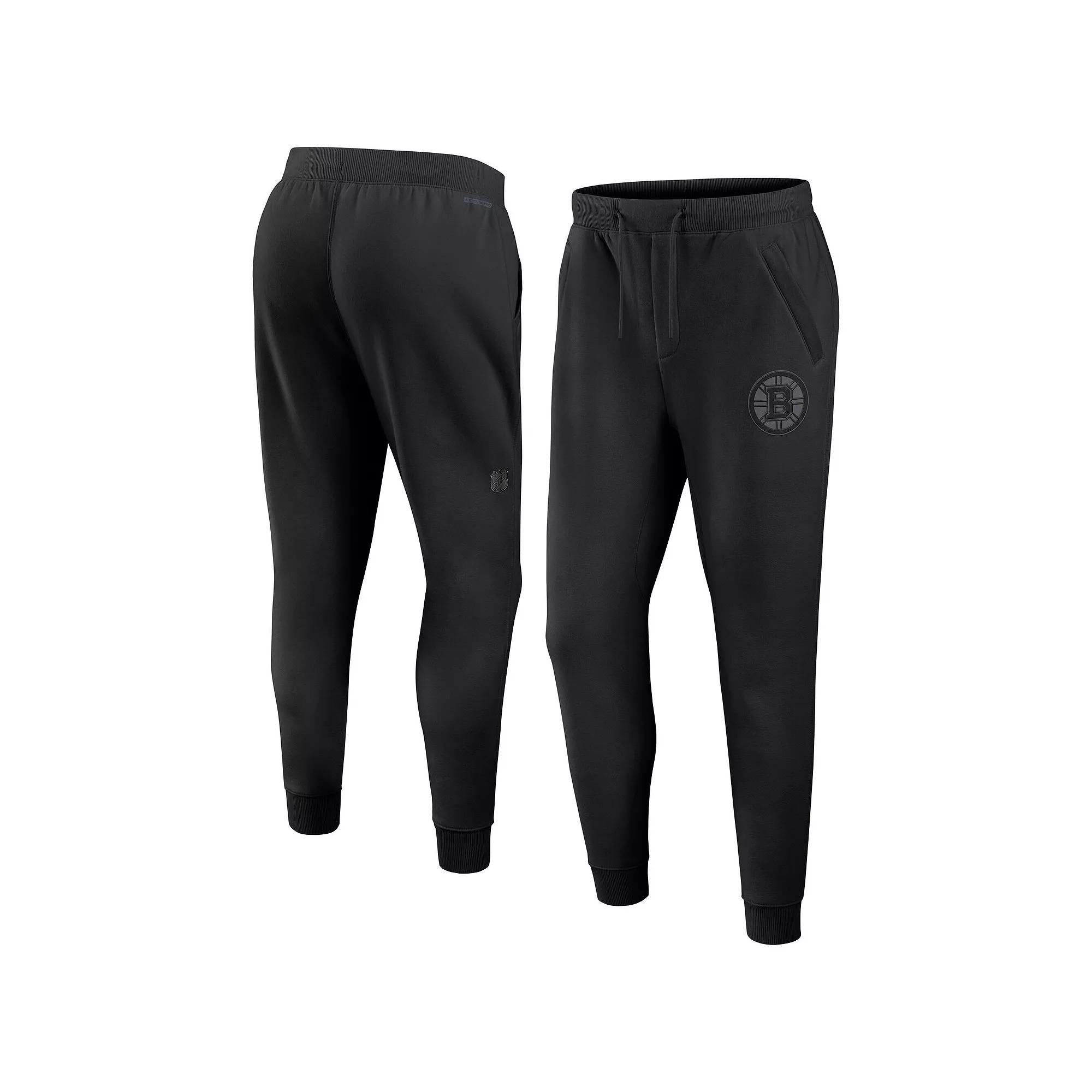 Men's Fanatics Black Boston Bruins Authentic Pro Road Fleece Sweatpants,  Product Image