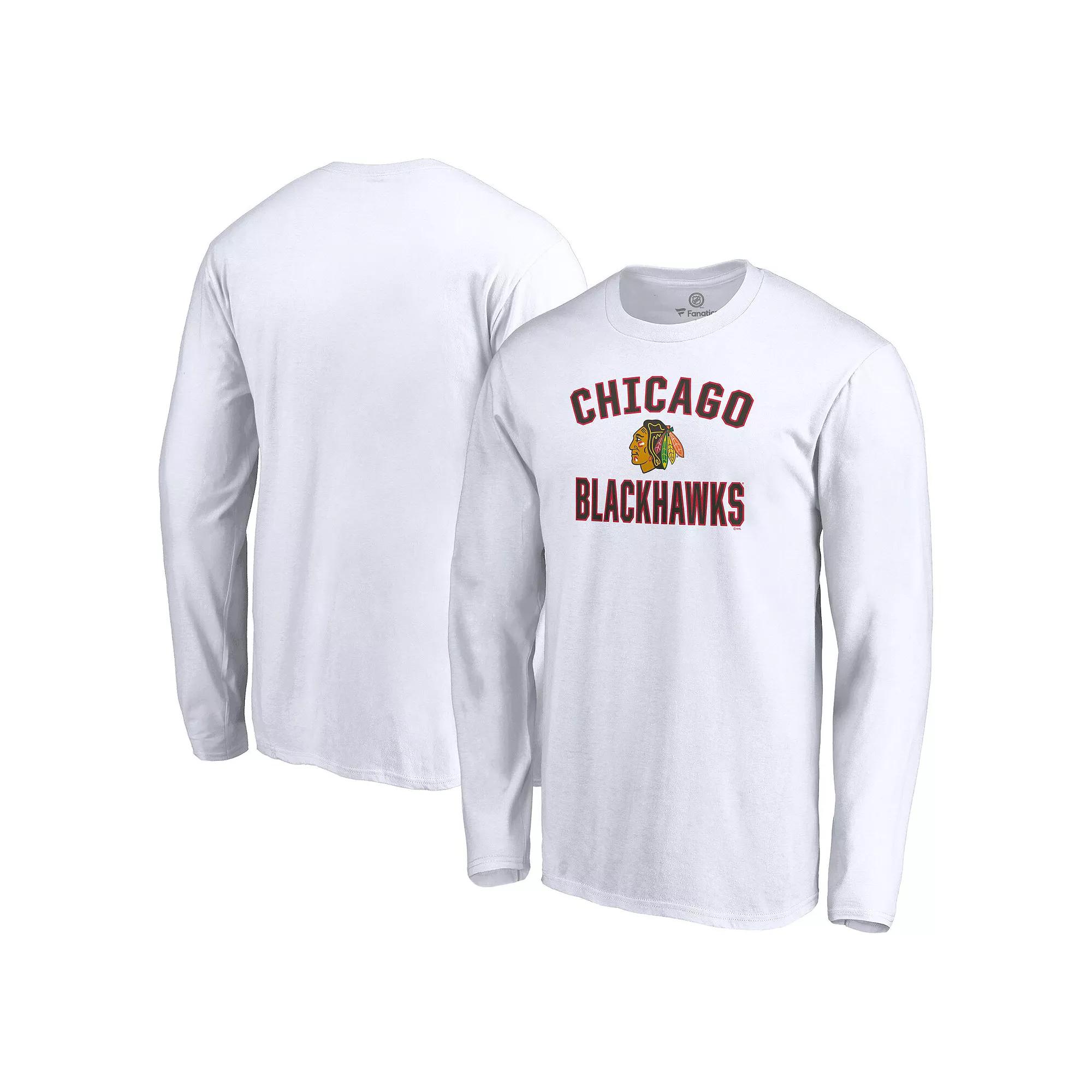 Men's Fanatics Branded White Chicago Blackhawks Victory Arch Long Sleeve T-Shirt, Size: 2XL Product Image