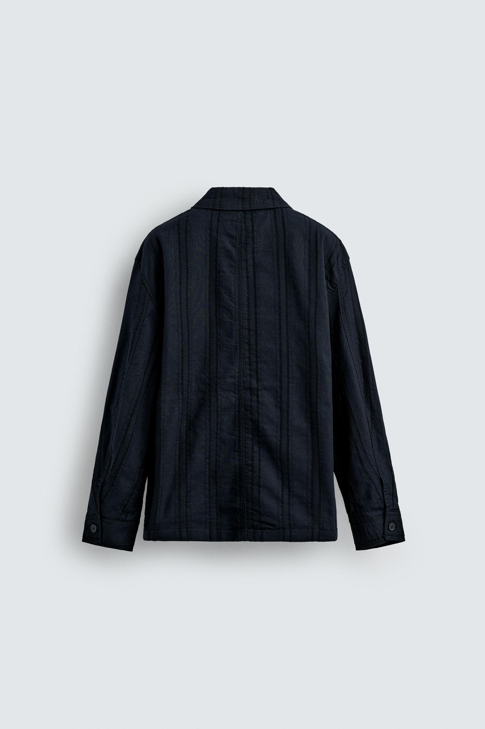STRIPED JACQUARD OVERSHIRT Product Image