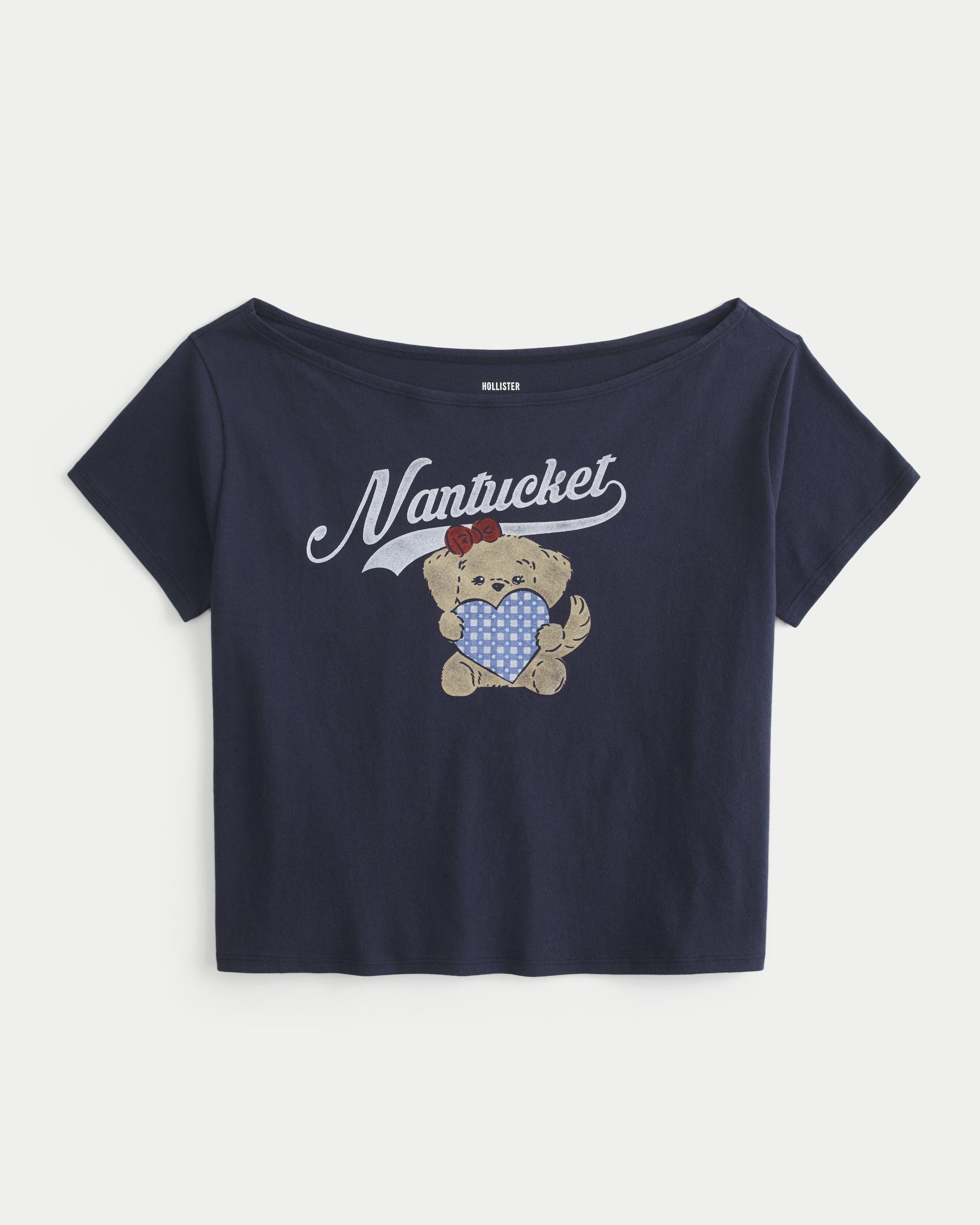 Easy Off-the-Shoulder Nantucket Graphic Tee Product Image