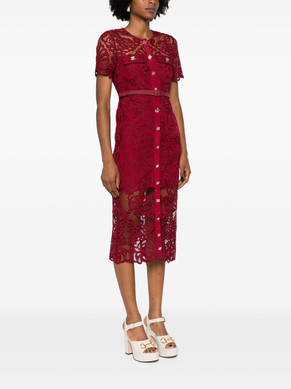 guipure-lace midi dress Product Image