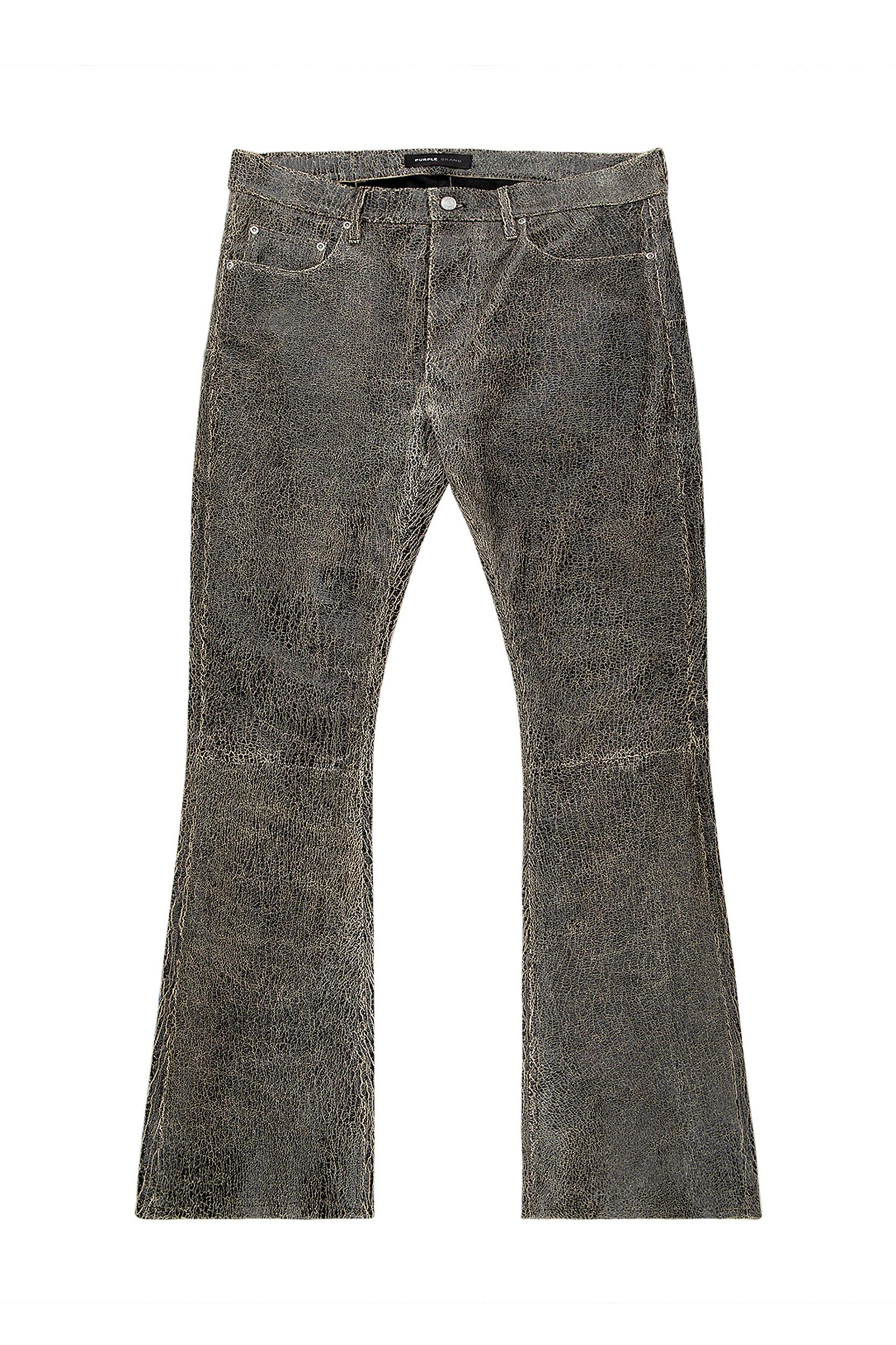 Leather Flare Pants Male Product Image