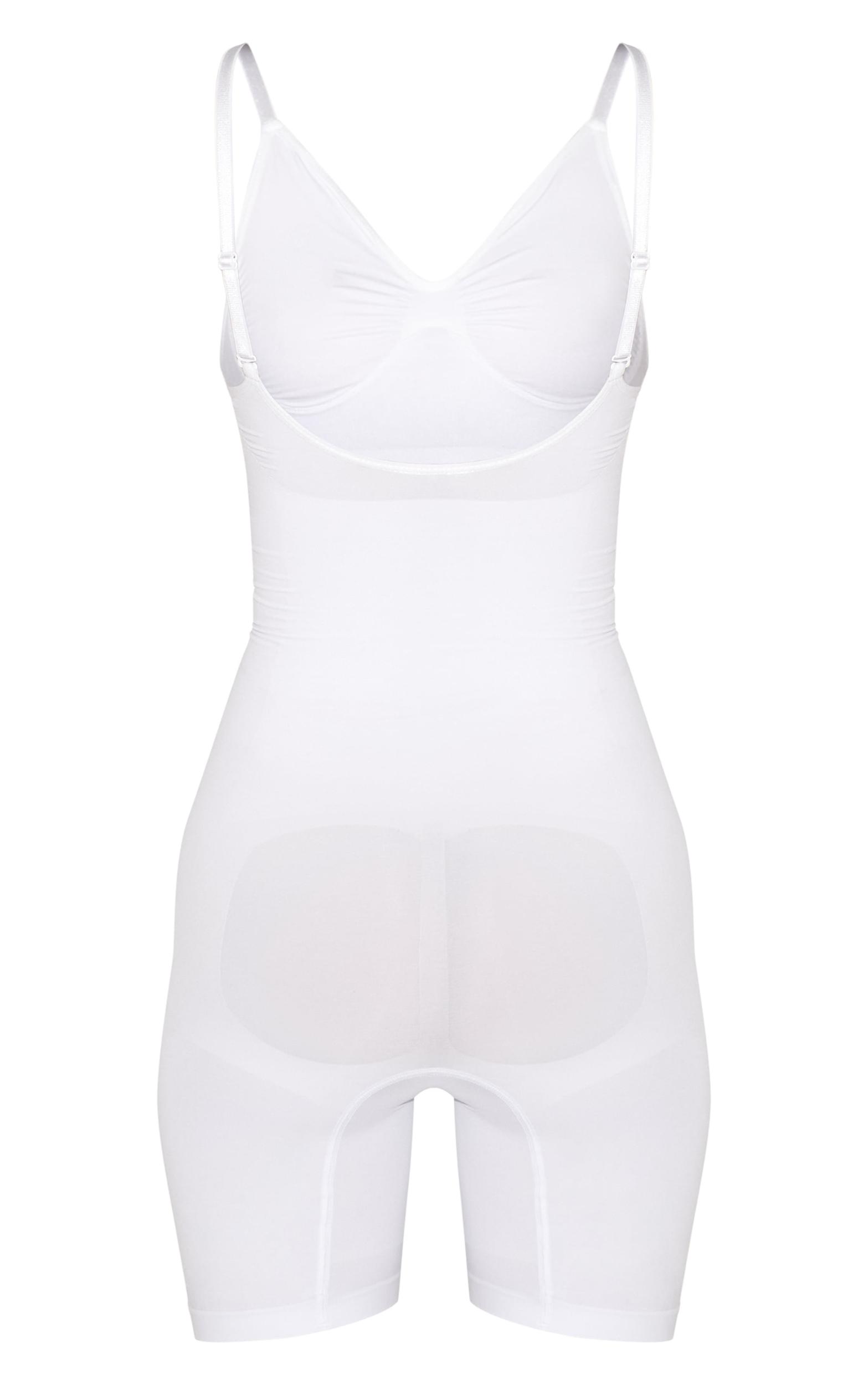 White Low Back Shapewear Bodysuit Product Image