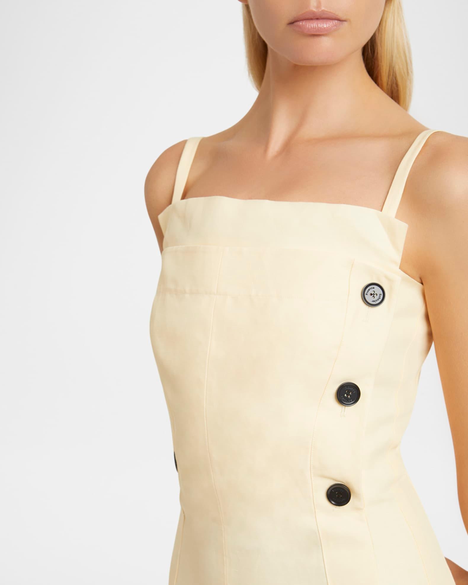 Candice Long Buttoned Linen Dress Product Image