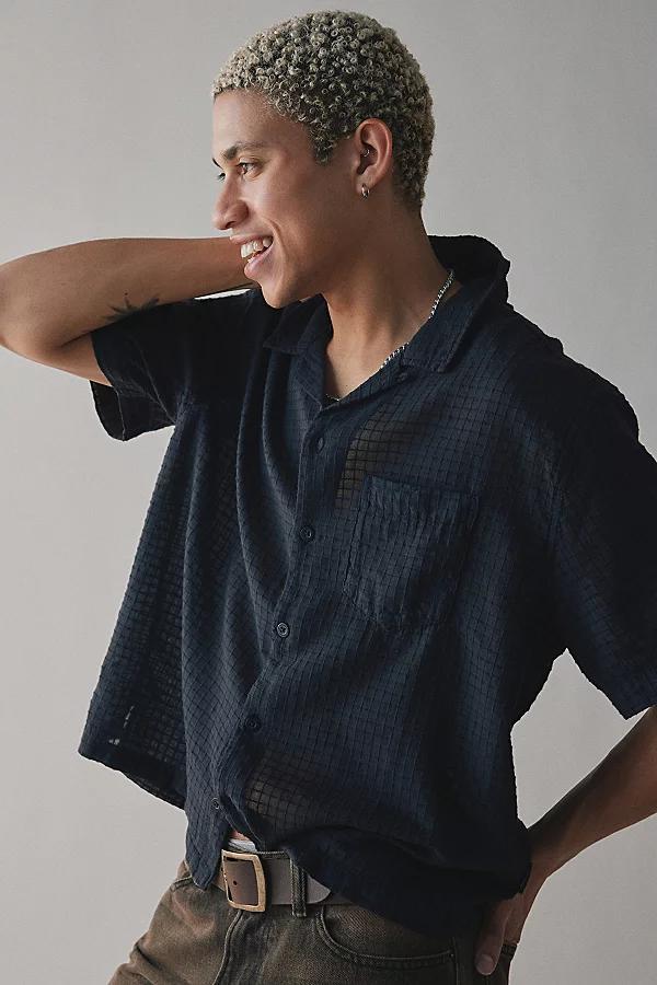 Standard Cloth Liam Textured Grid Shirt Top Mens at Urban Outfitters Product Image