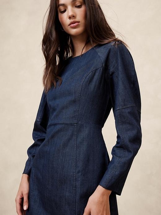 Contoured Denim Mini Dress Product Image
