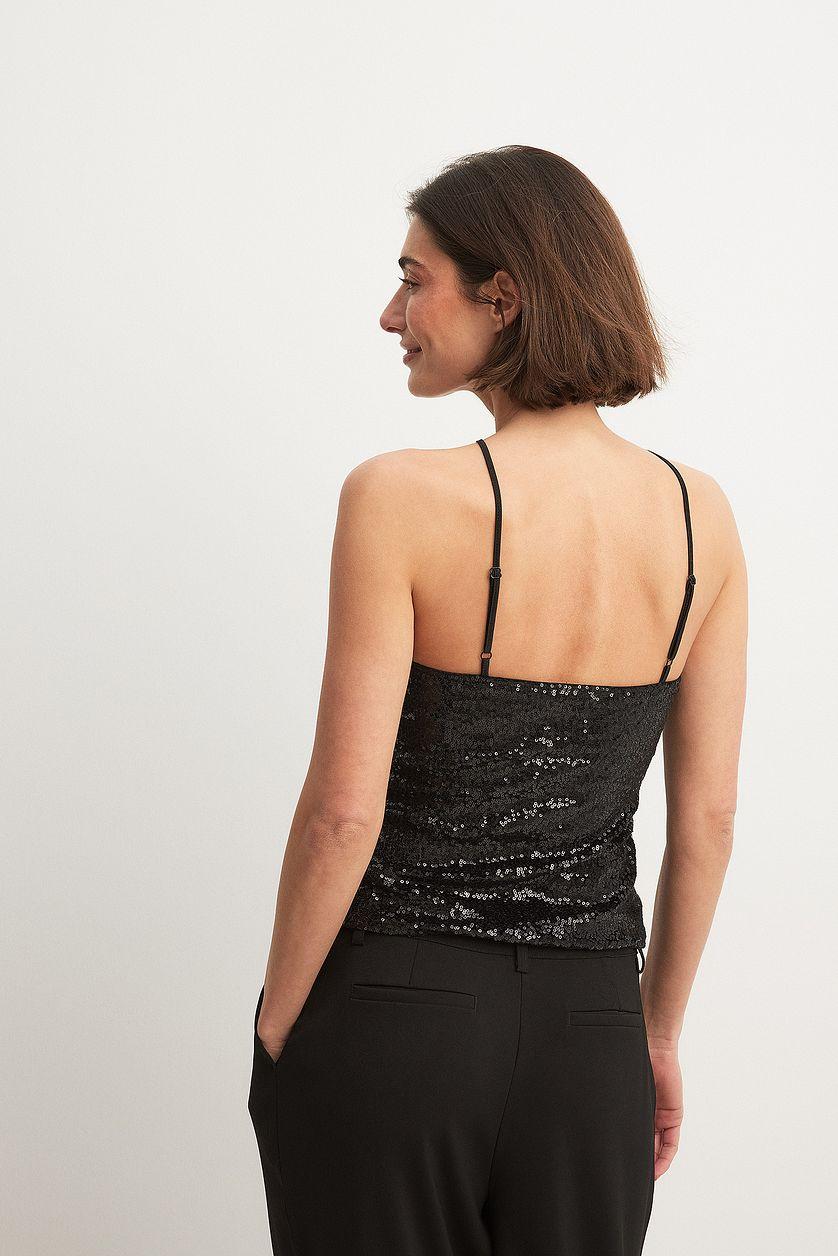 Velvet Sequin Halterneck Top Product Image