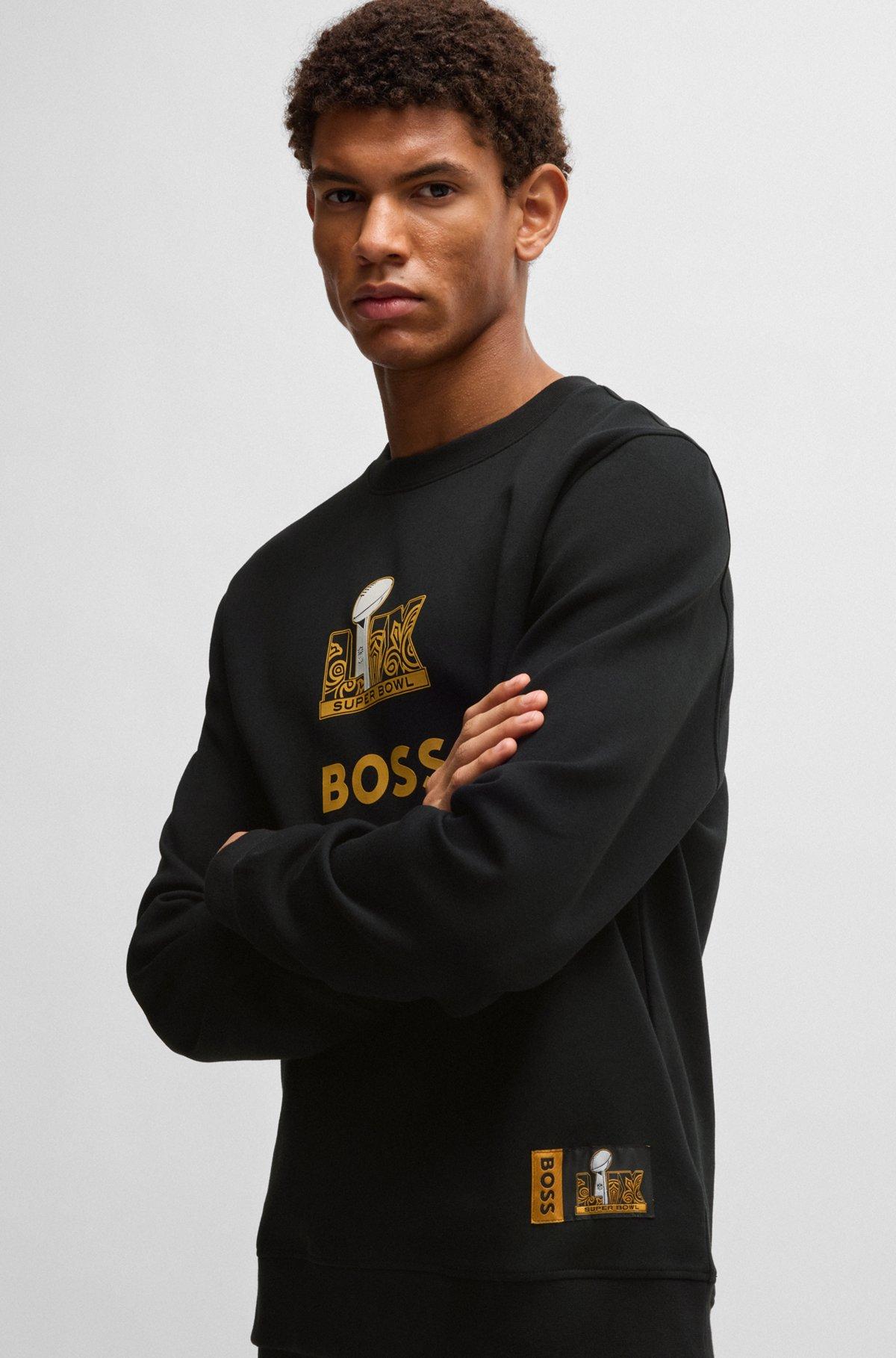 BOSS x NFL stretch sweatshirt with gold-tone artwork Product Image