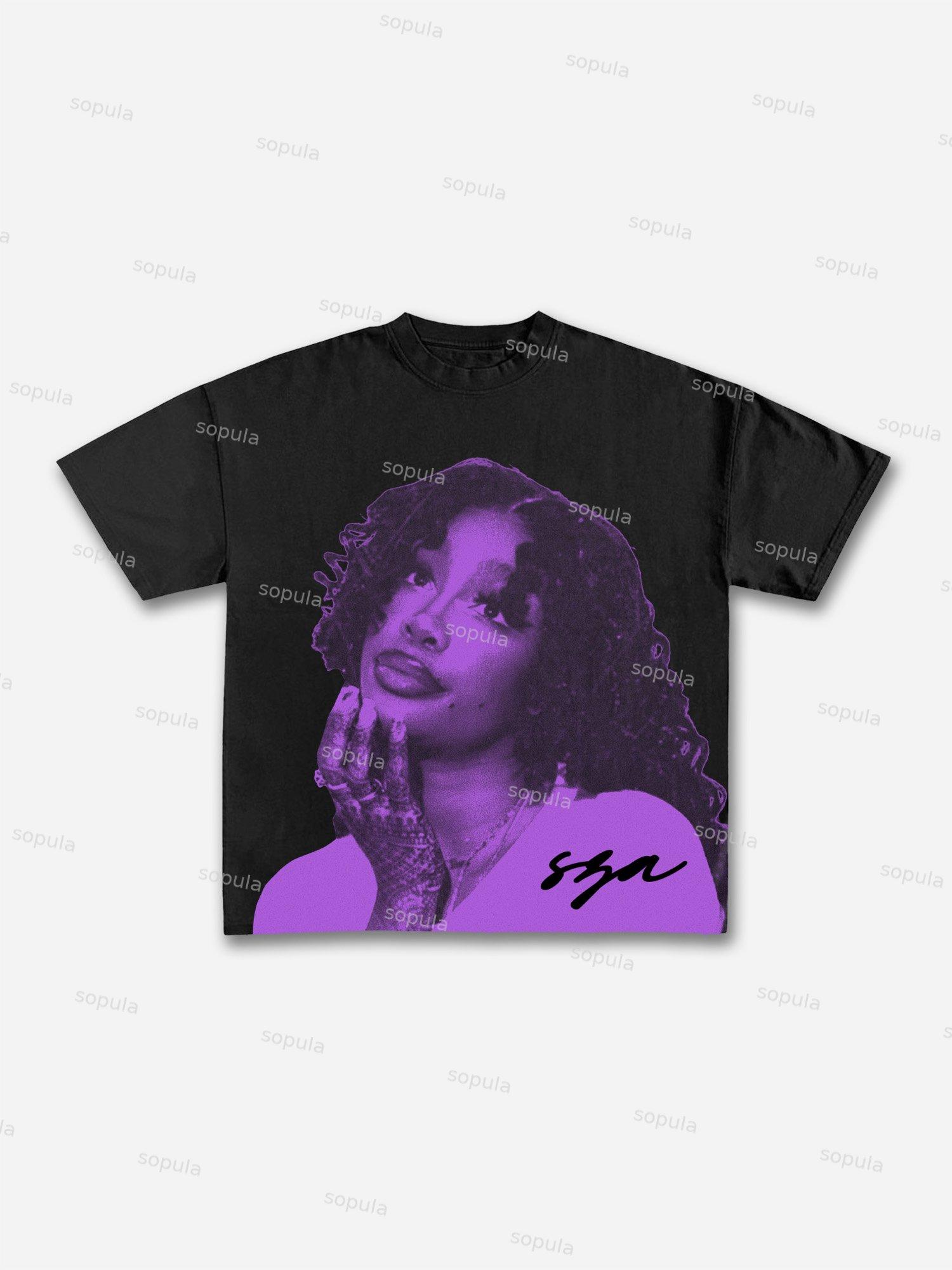 Vintage Sza Graphic Cotton T-shirt Product Image