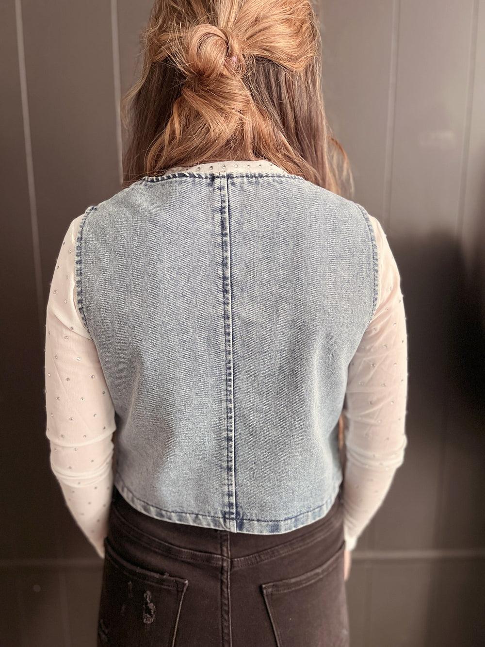 Sleeveless Western Style Denim Vest - 2 Colors* Product Image