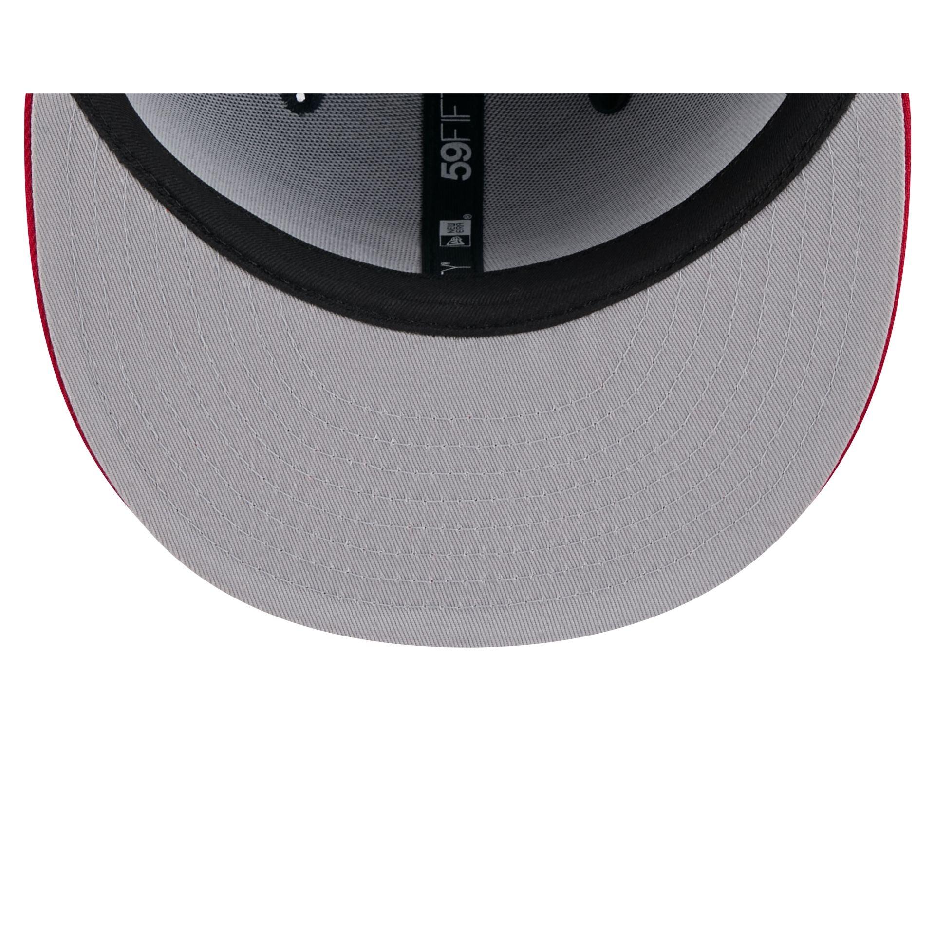 Atlanta Braves Pinstripe League Pin 59FIFTY Fitted Hat Male Product Image