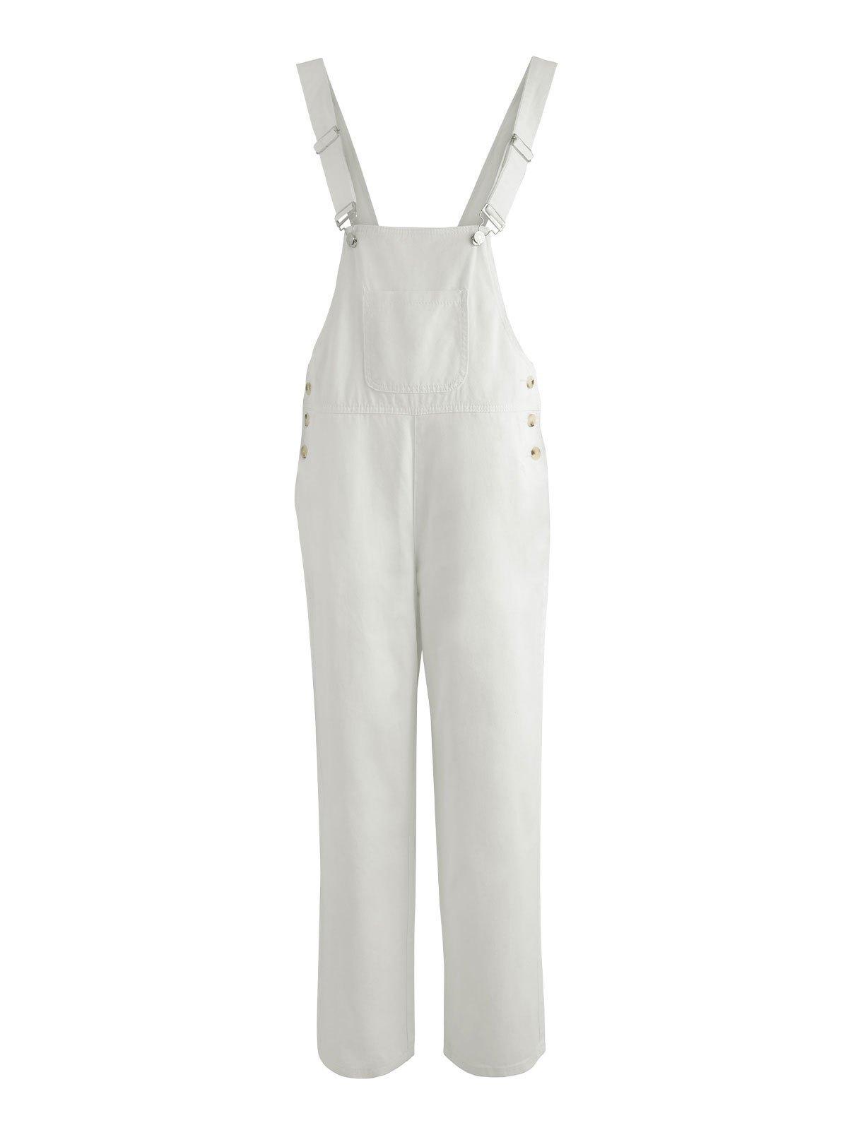 Classic Straight Leg Denim Overalls Product Image