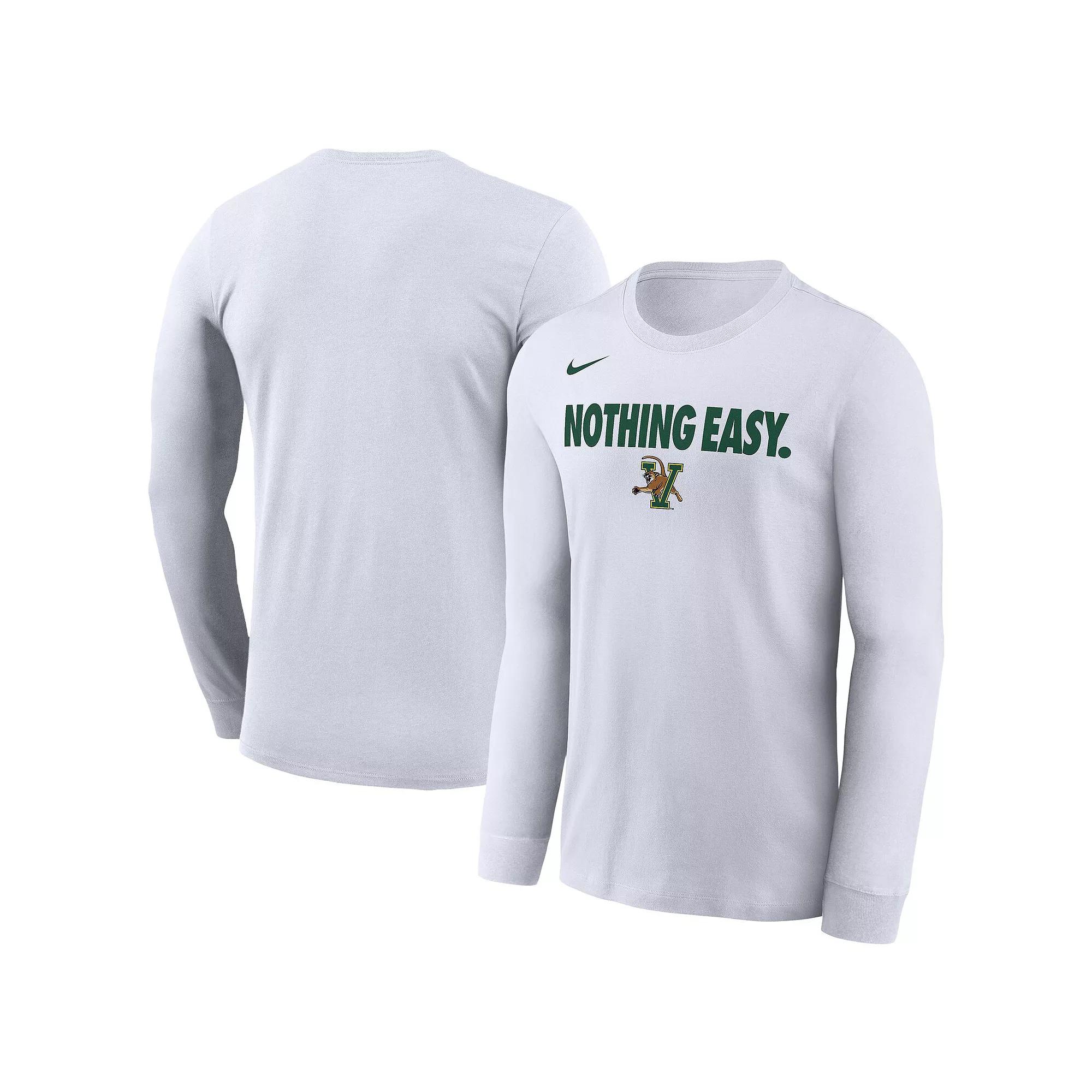 Men's Nike White Vermont Catamounts 2025 On-Court Bench Long Sleeve T-Shirt, Size: Large, Vmt White Product Image