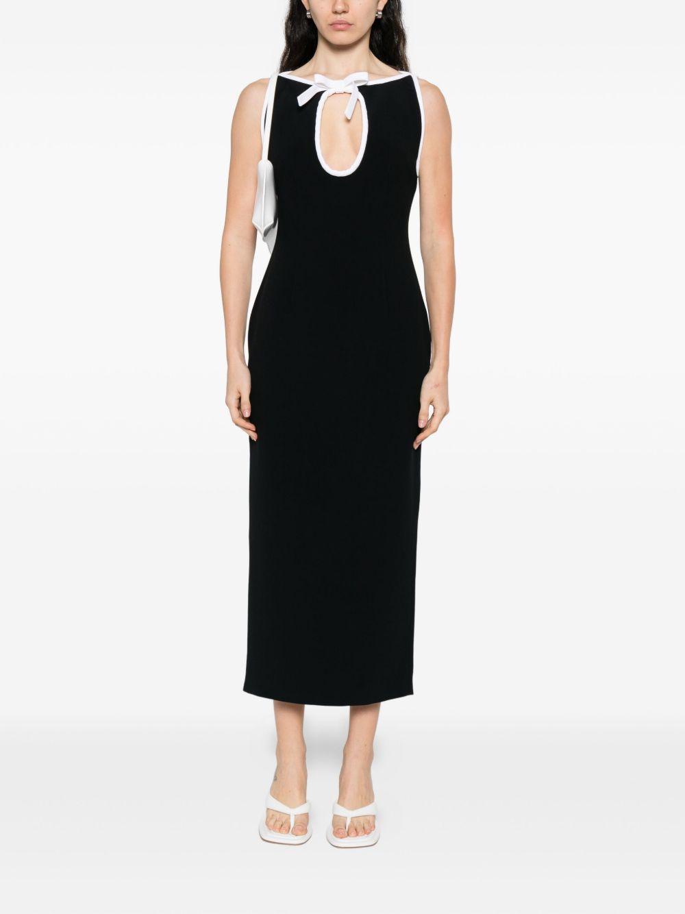 keyhole-neck sleeveless midi dress Product Image
