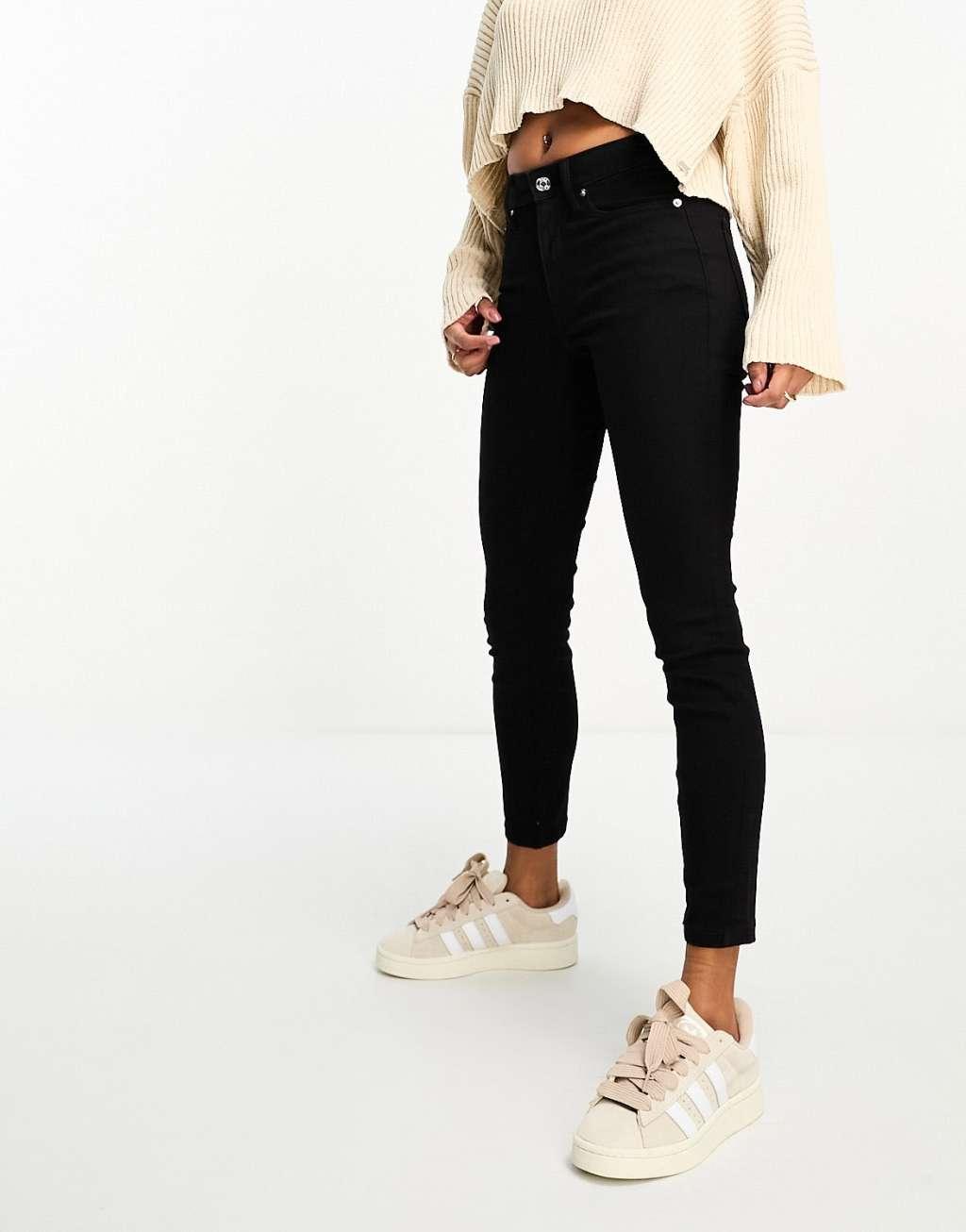ASOS DESIGN Petite skinny jeans in black | ASOS Product Image