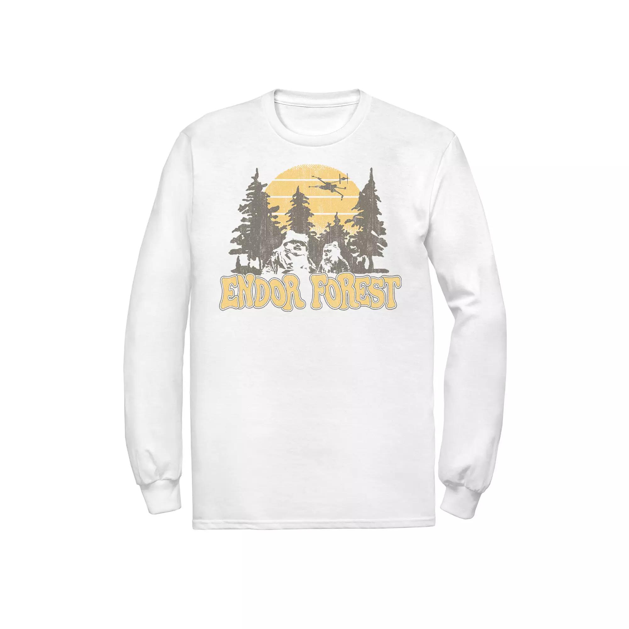 Men's Star Wars Ewoks Endor Forest Sunset Tee, Size: Medium, White Product Image