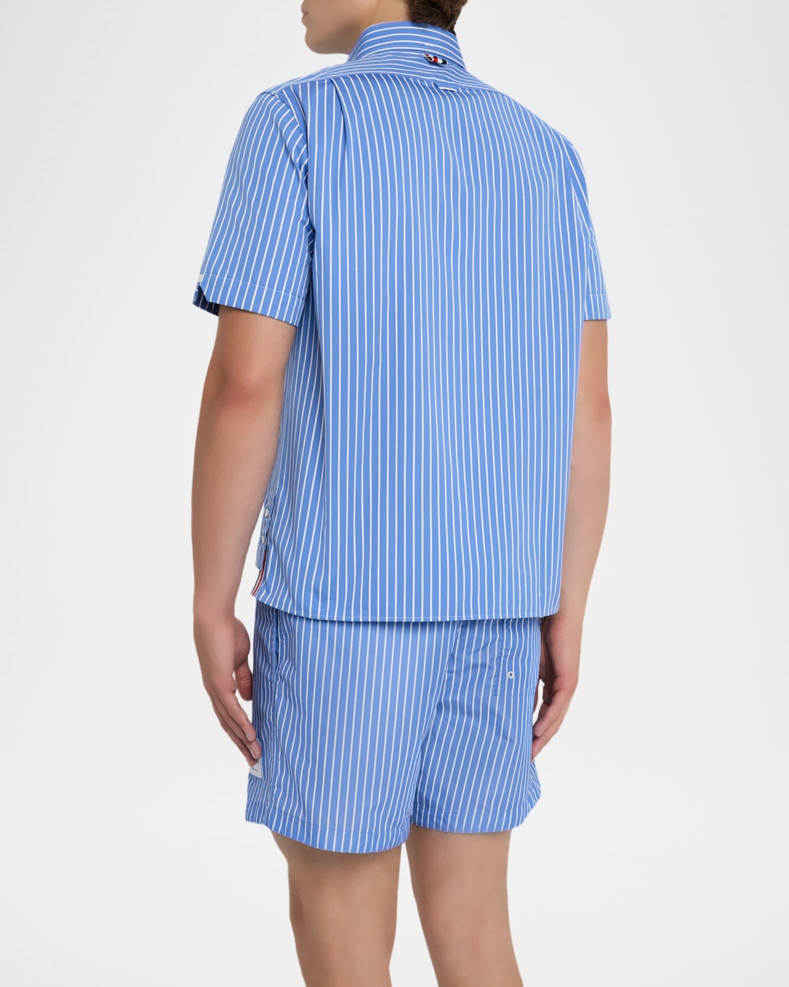 Men's Poplin Pinstripe Pocket Short-Sleeve Shirt Product Image