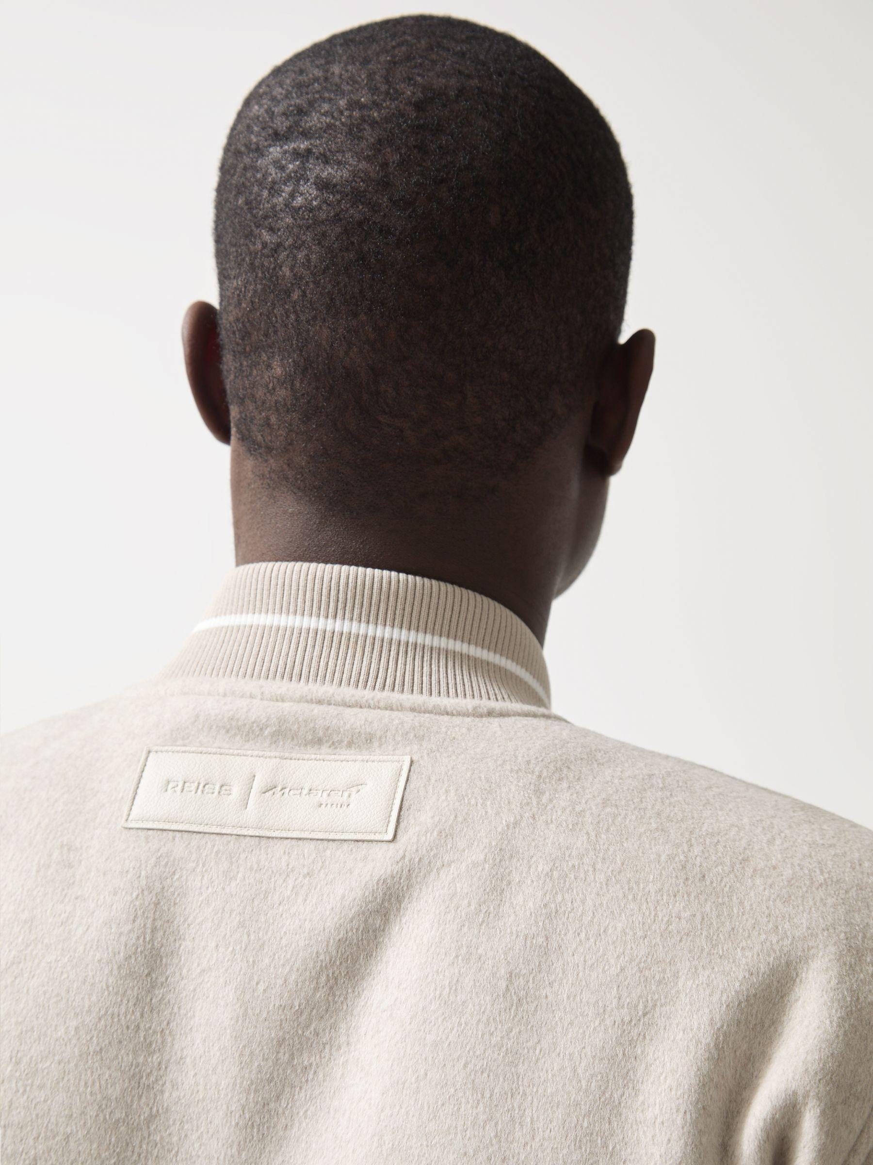 McLaren F1 Team Brushed Bomber Jacket in Oatmeal Melange Product Image