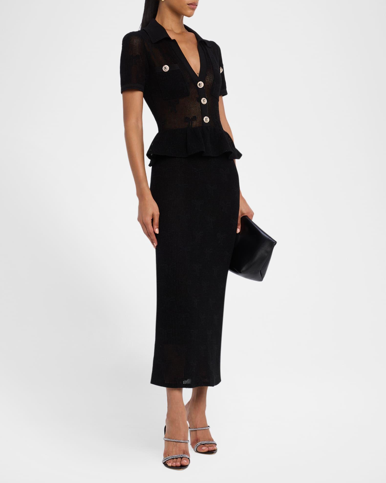 Bow Crochet Midi Dress Product Image