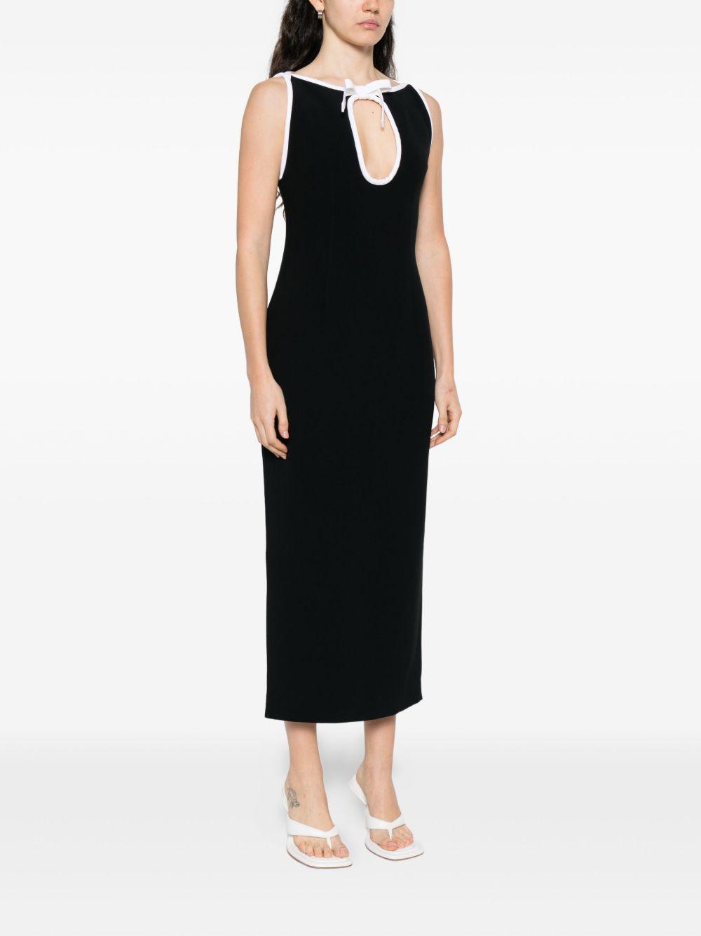 keyhole-neck sleeveless midi dress Product Image