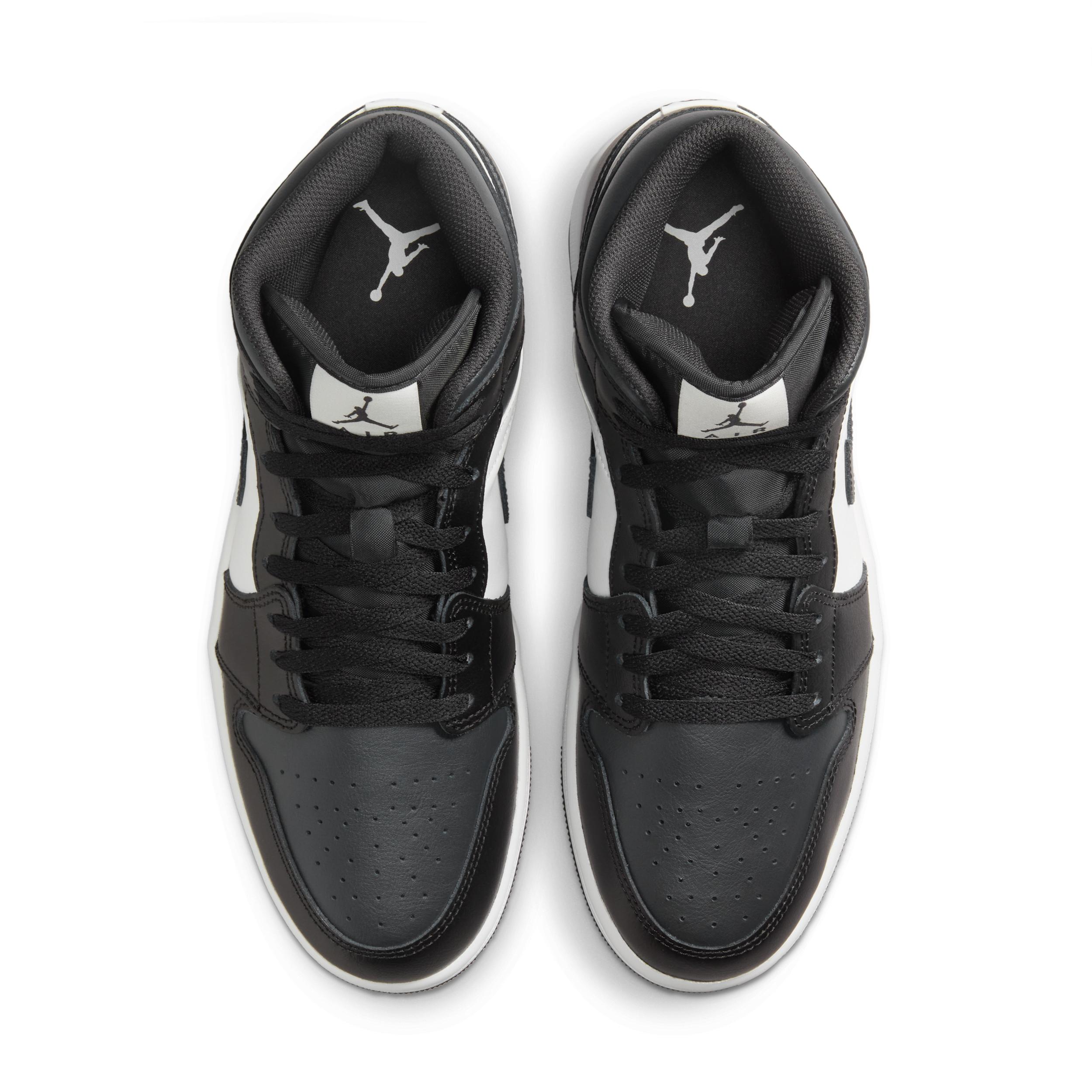 Jordan Mens Jordan AJ 1 Mid - Mens Basketball Shoes Light Smoke Grey/Black/White Product Image