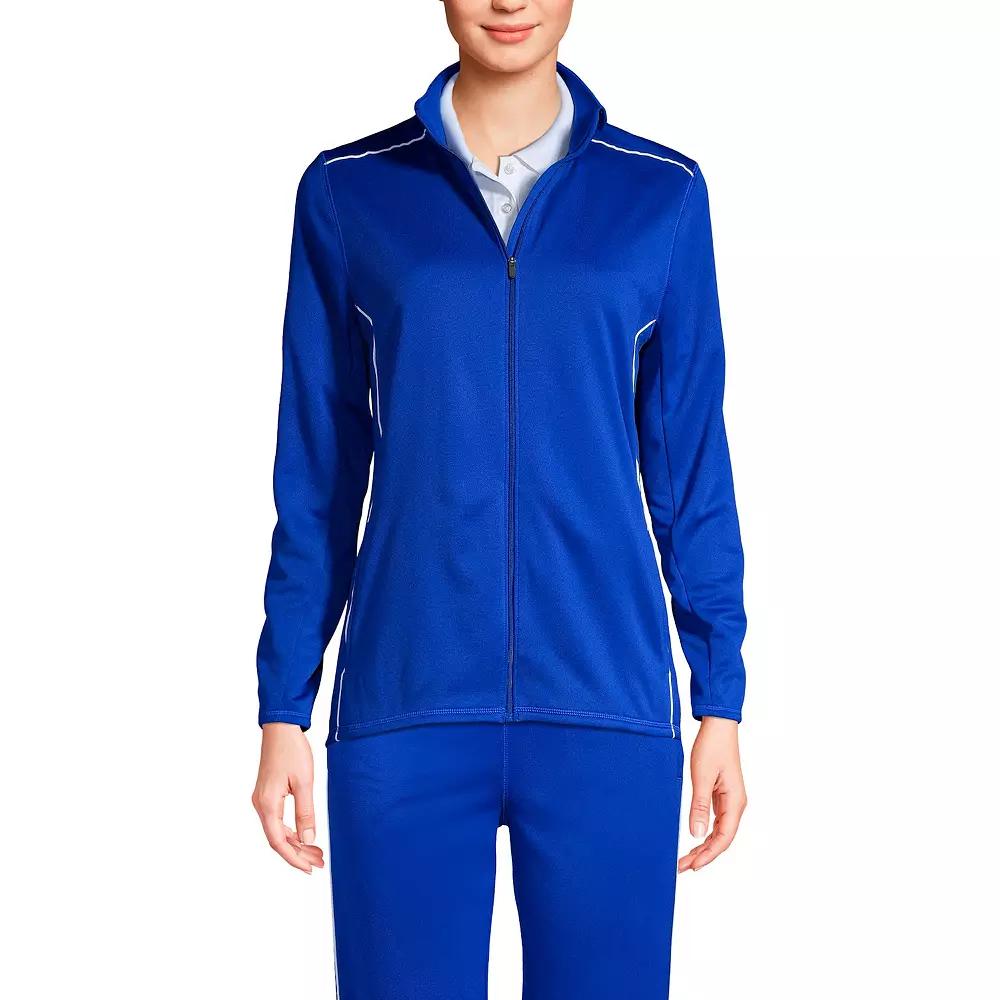 Women's Lands' End School Uniform Active Track Jacket, Size: Large, Blue Product Image