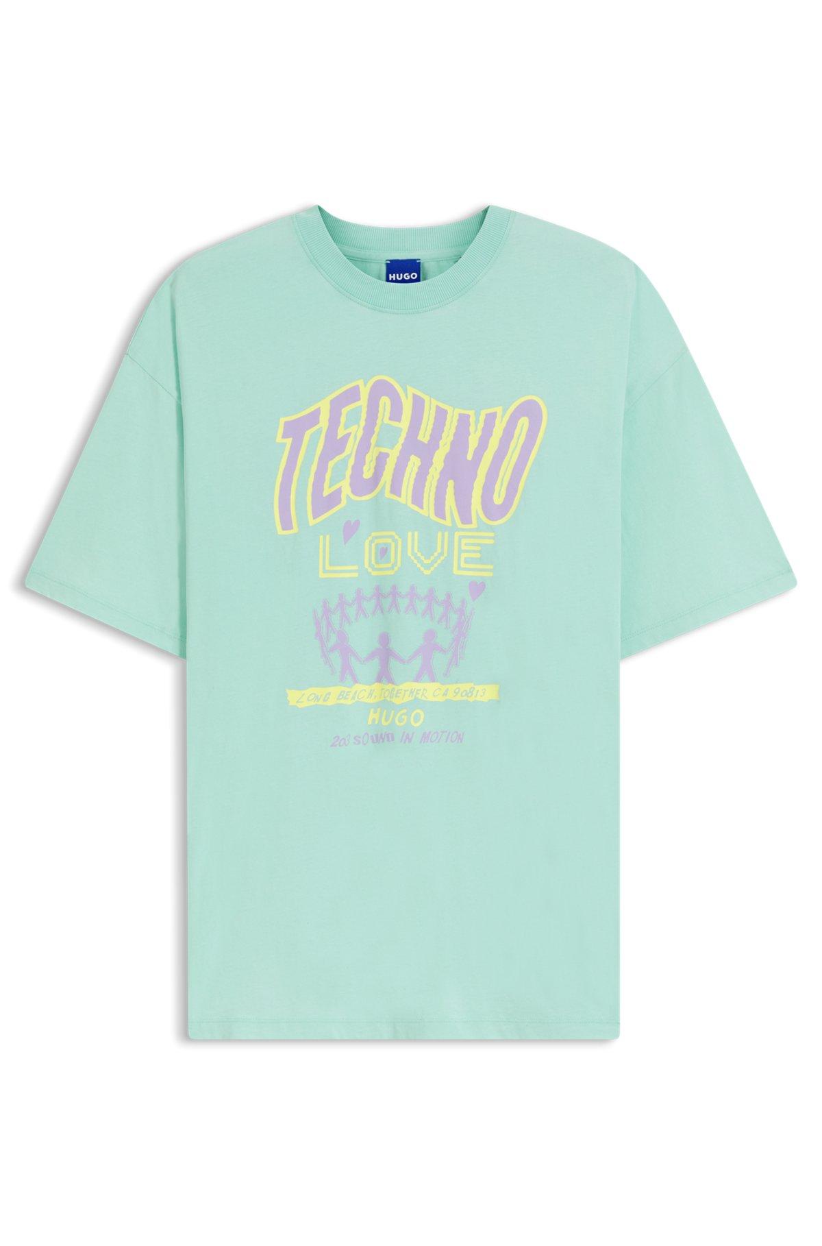 Cotton-jersey T-shirt with printed artwork Product Image