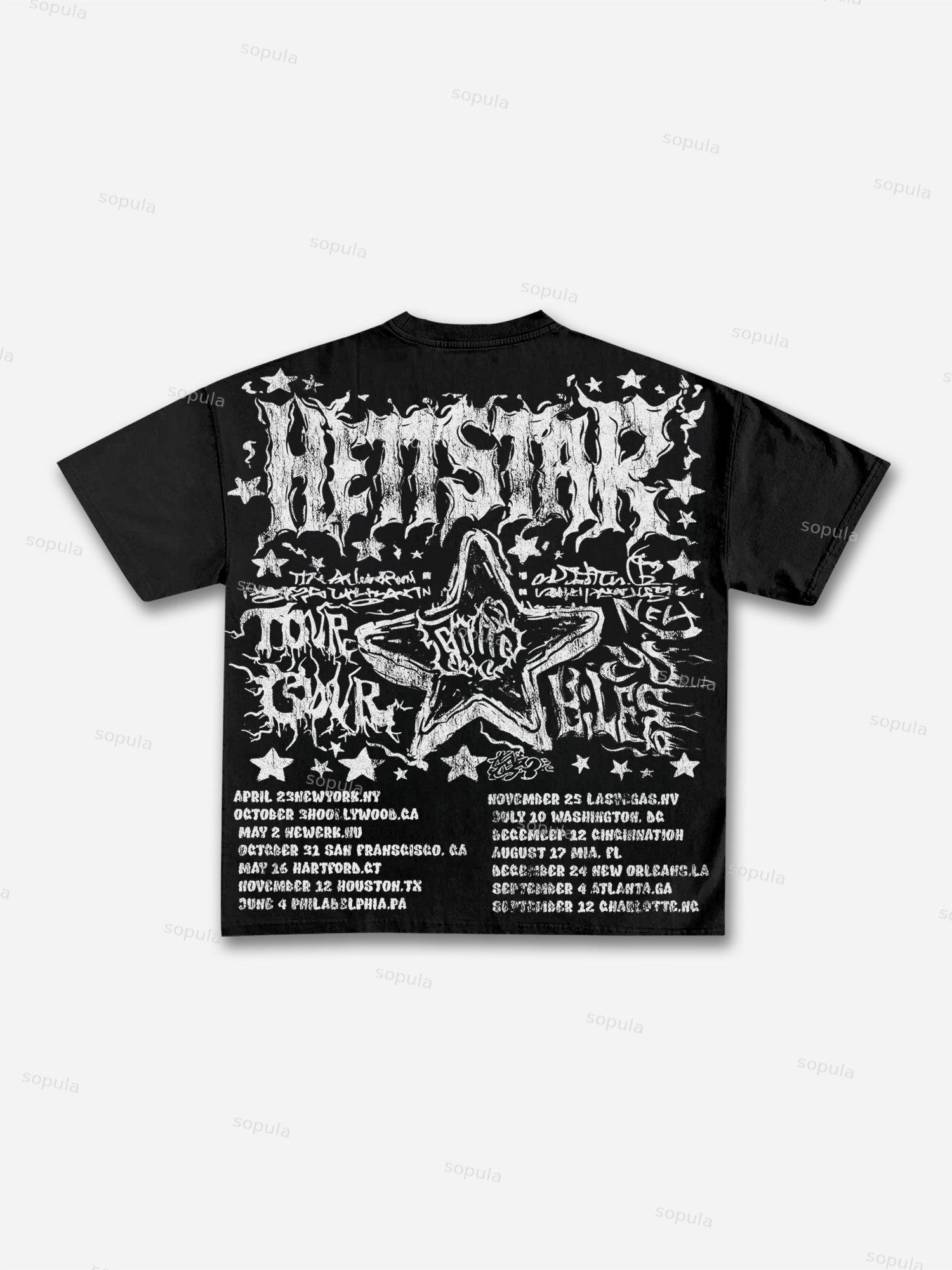 Retro Worldwide Graphic Cotton T-shirt Product Image