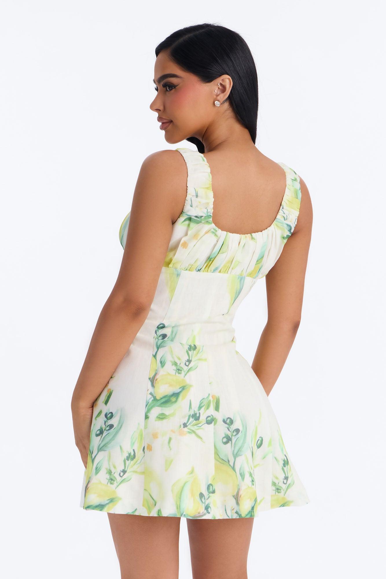 Layla Floral Sleeveless Mini Dress - Yellow/combo Female Product Image