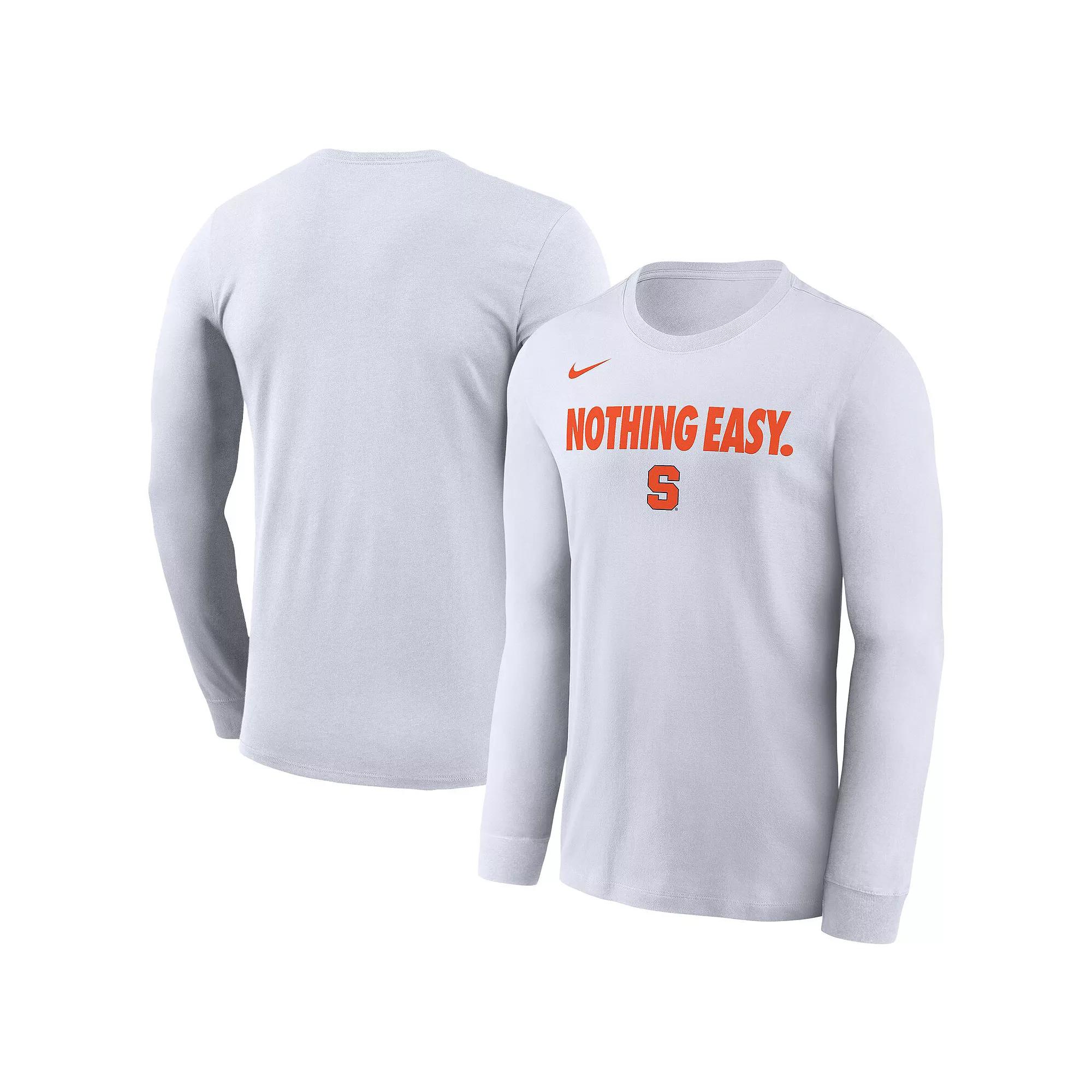 Men's Nike White Syracuse Orange 2025 On-Court Bench Long Sleeve T-Shirt, Size: XL Product Image