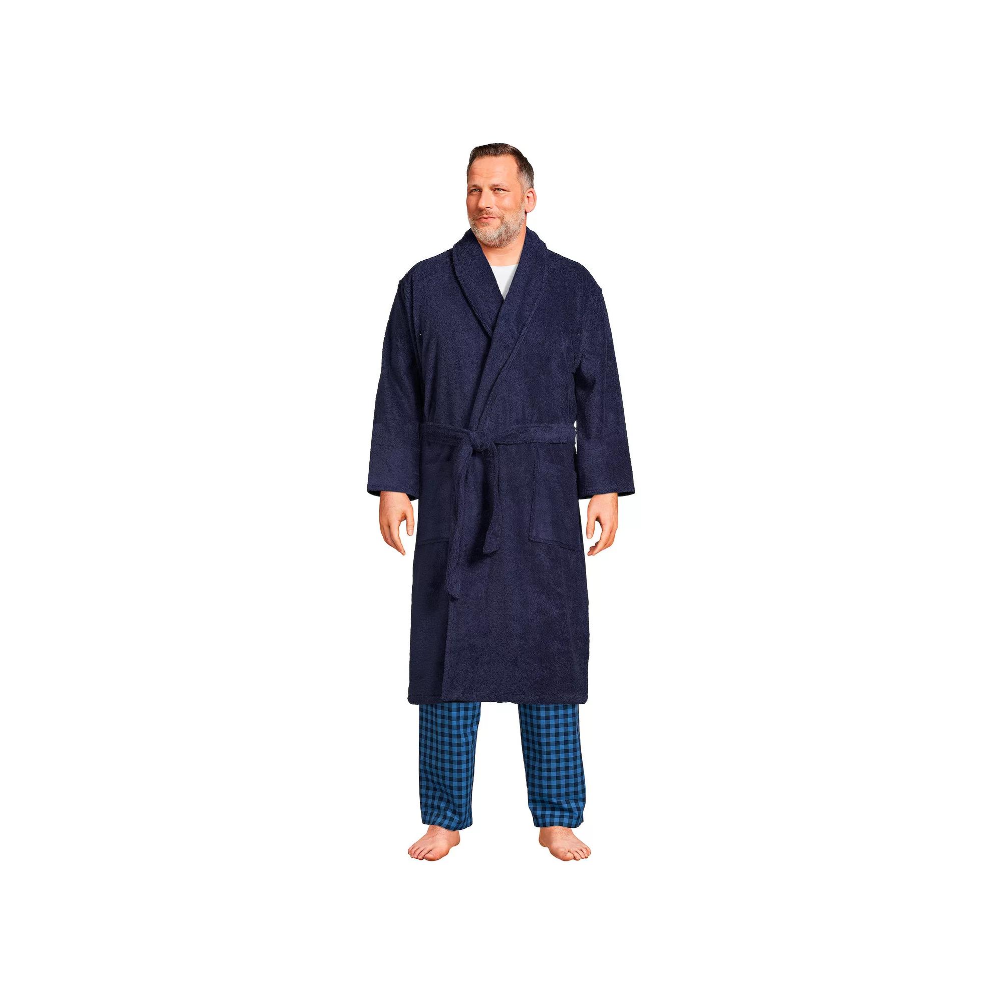Big & Tall Lands' End Calf-Length Turkish Terry Robe, Men's,  Product Image