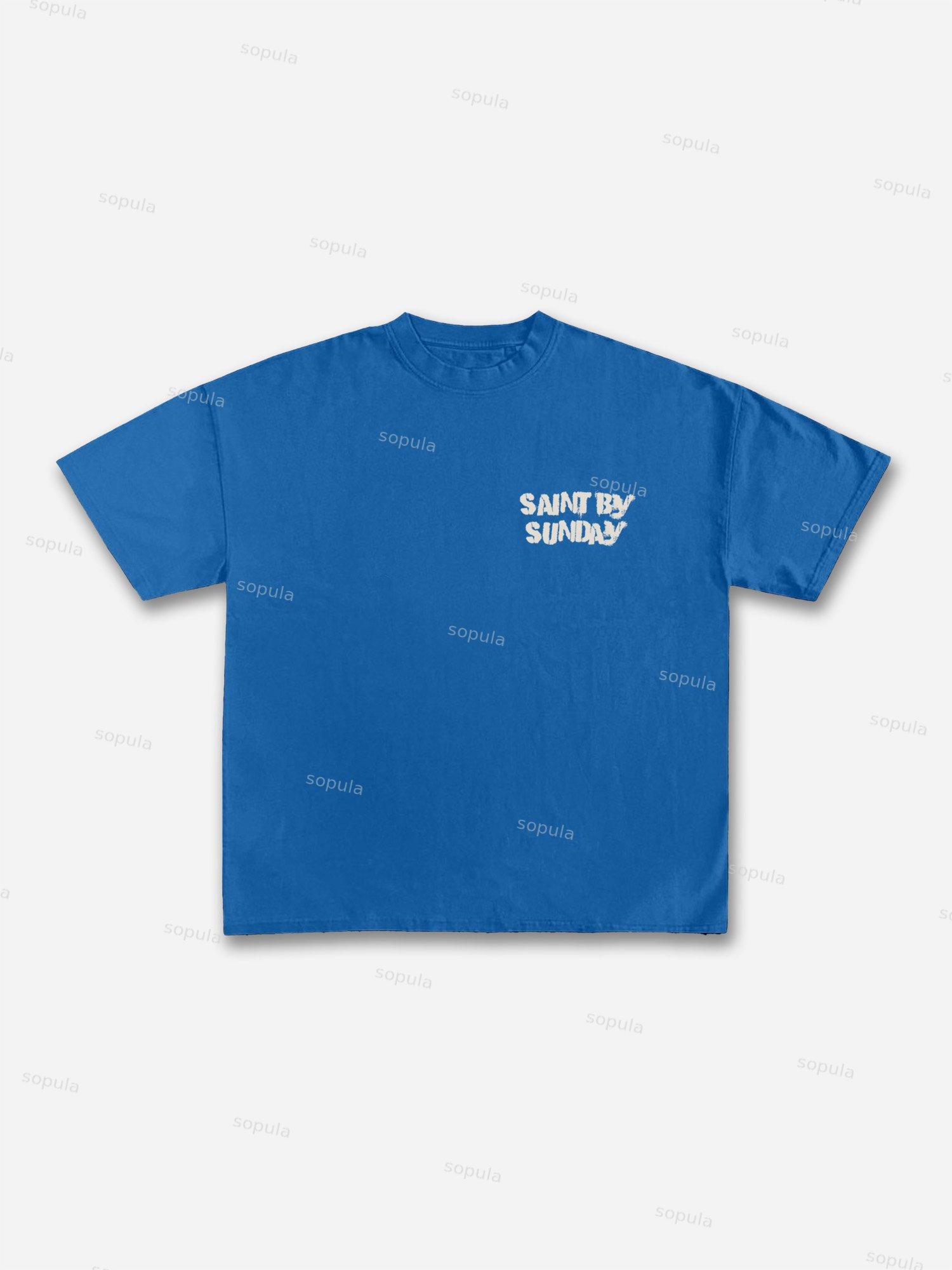 Sunday Is A Saint, Friday Is A Sinner Street Vintage Graphic Cotton T-shirt Product Image