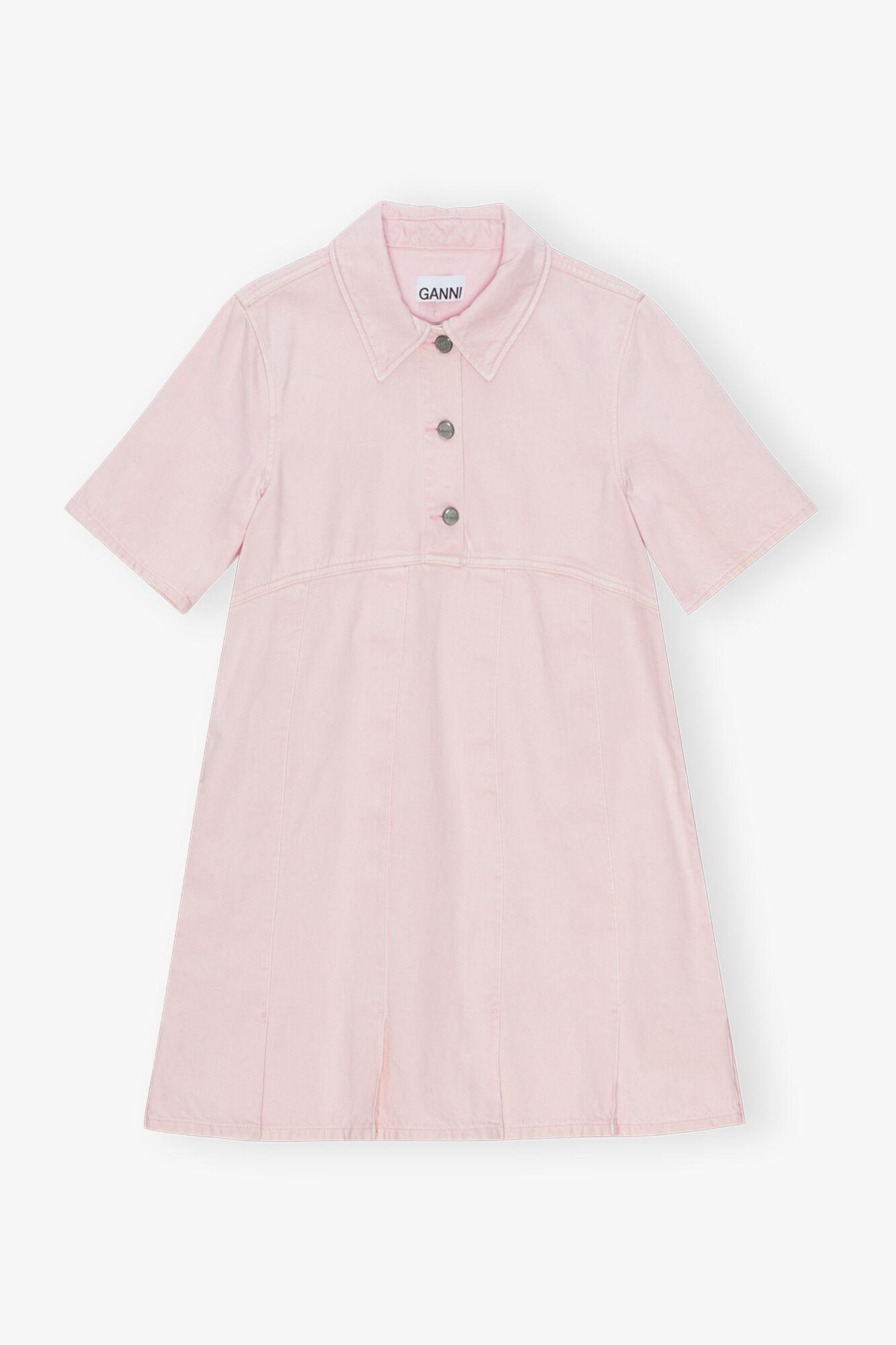 Pink Denim Mini Dress Product Image